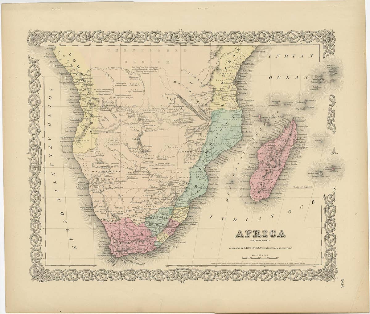 Set of Three Antique Maps of Africa by Colton (circa 1855)