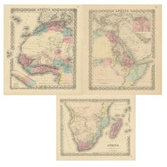 Set of Three Antique Maps of Africa by Colton (circa 1855)