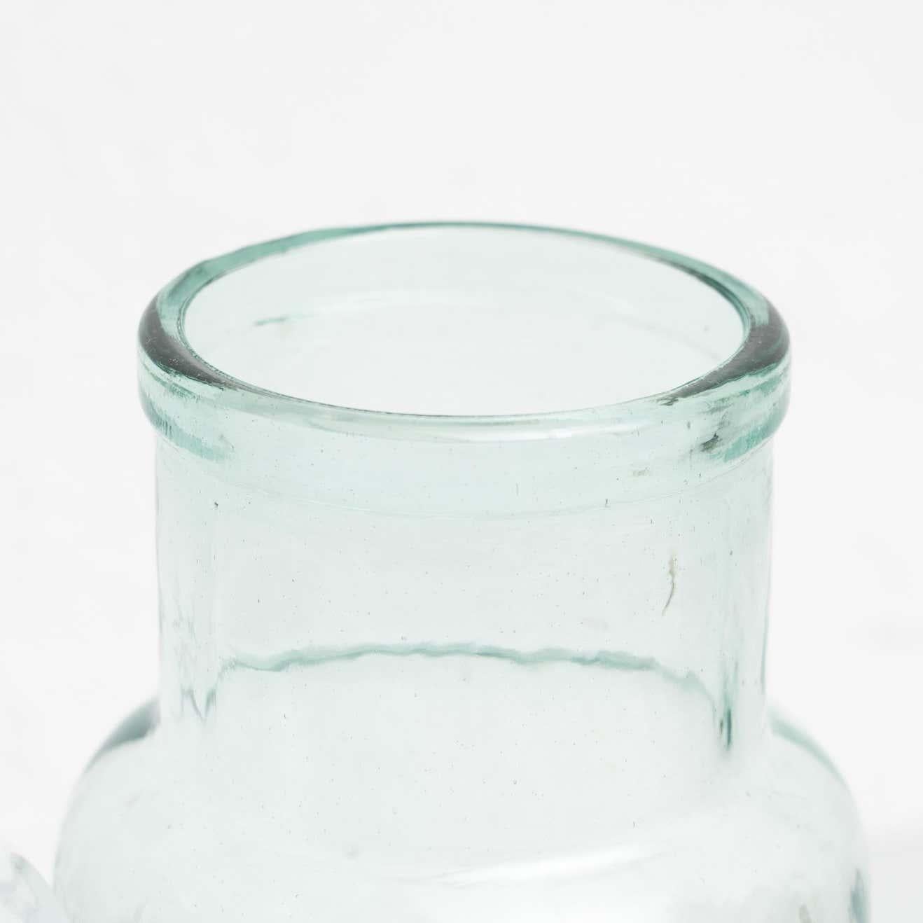 Set of Three Antique Spanish Glass Containers, circa 1950 For Sale 6