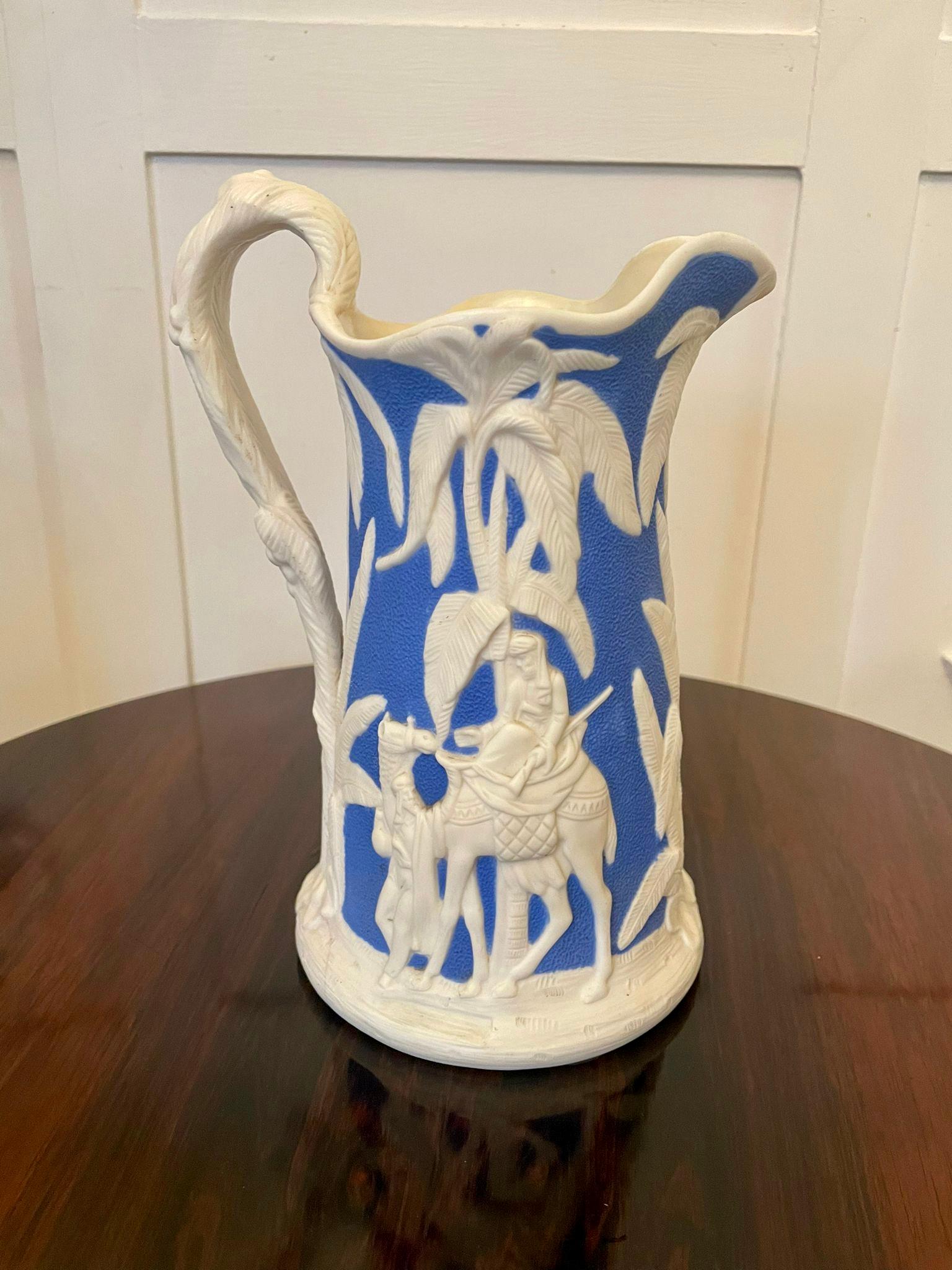Set von drei antiken viktorianischen blauen und weißen Krügen von Samuel Alcock im Angebot 9