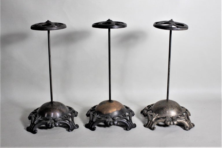 Set of Three Antique Victorian Cast Metal Commercial Hat Stands at 1stDibs