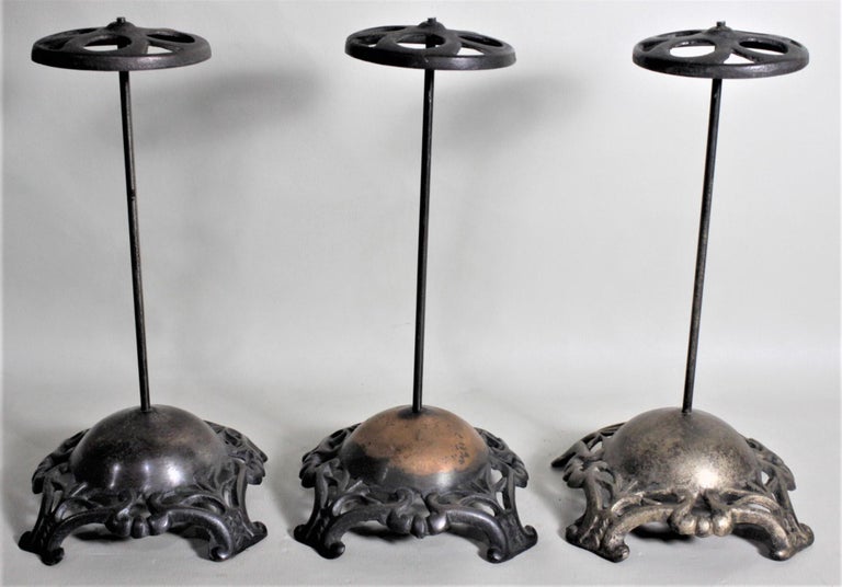 Set of Three Antique Victorian Cast Metal Commercial Hat Stands at 1stDibs