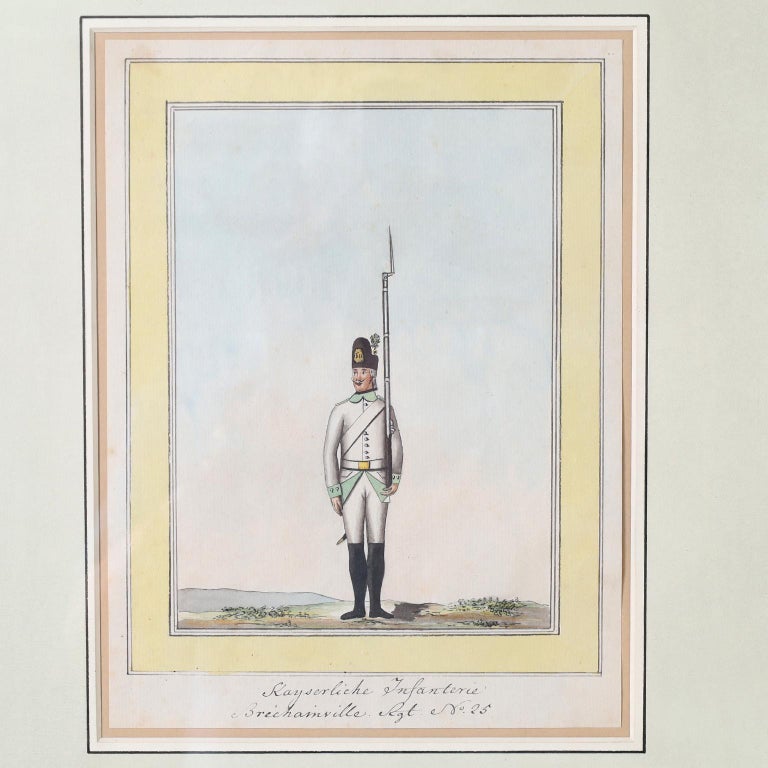 Set of Three Antique Watercolors of Austrian Military Uniforms For Sale at  1stDibs | austro-hungarian uniforms for sale, napoleonic austrian uniforms