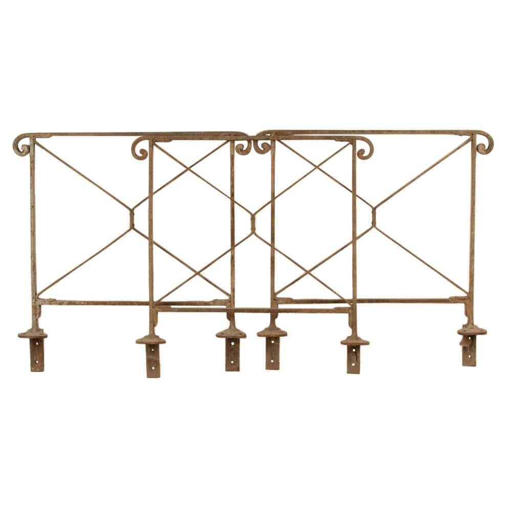 Set of Three Antique Wrought Iron Railings, French, 19th Century For Sale
