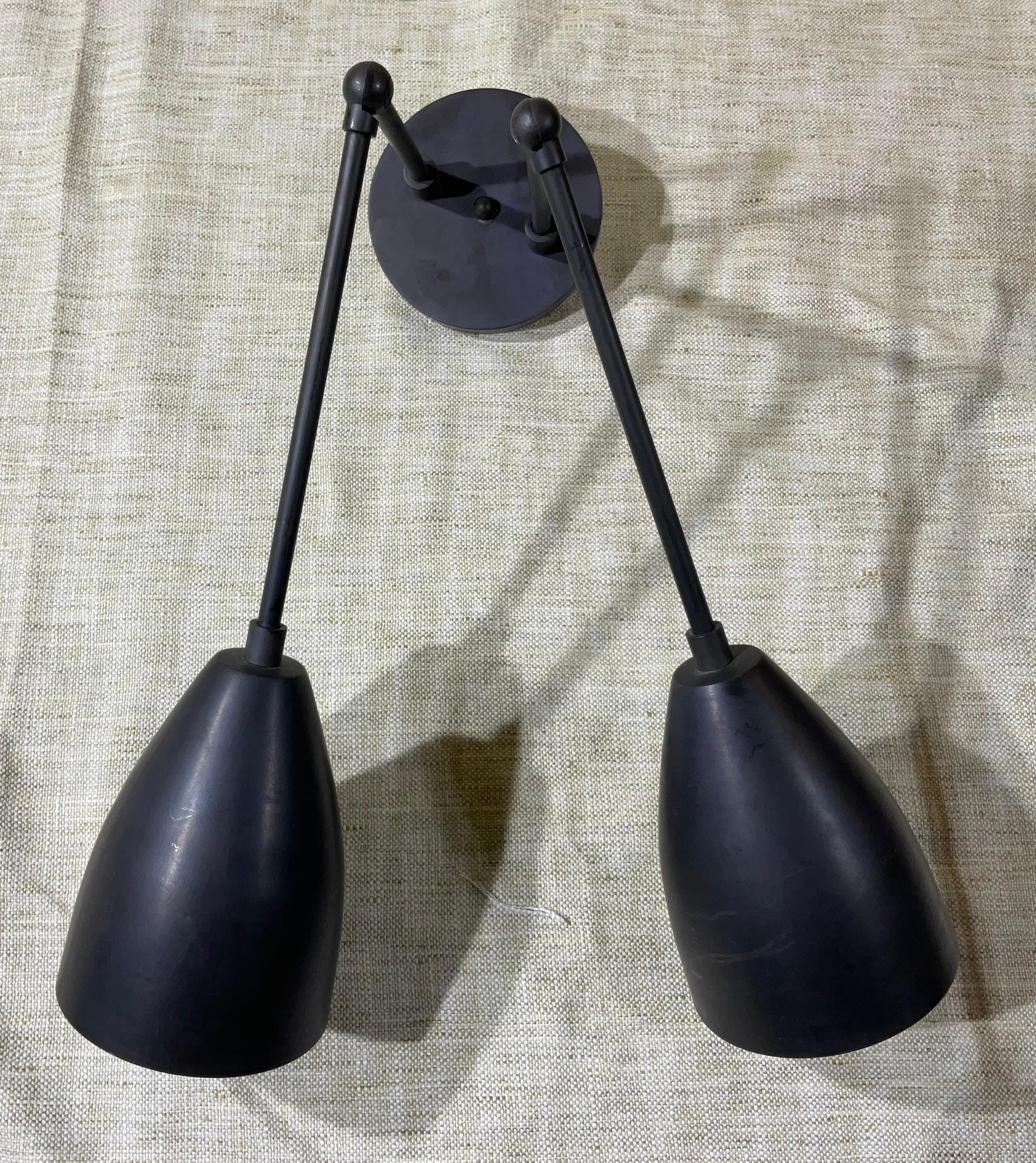 American Set Of Three Apparatus Wall Sconces