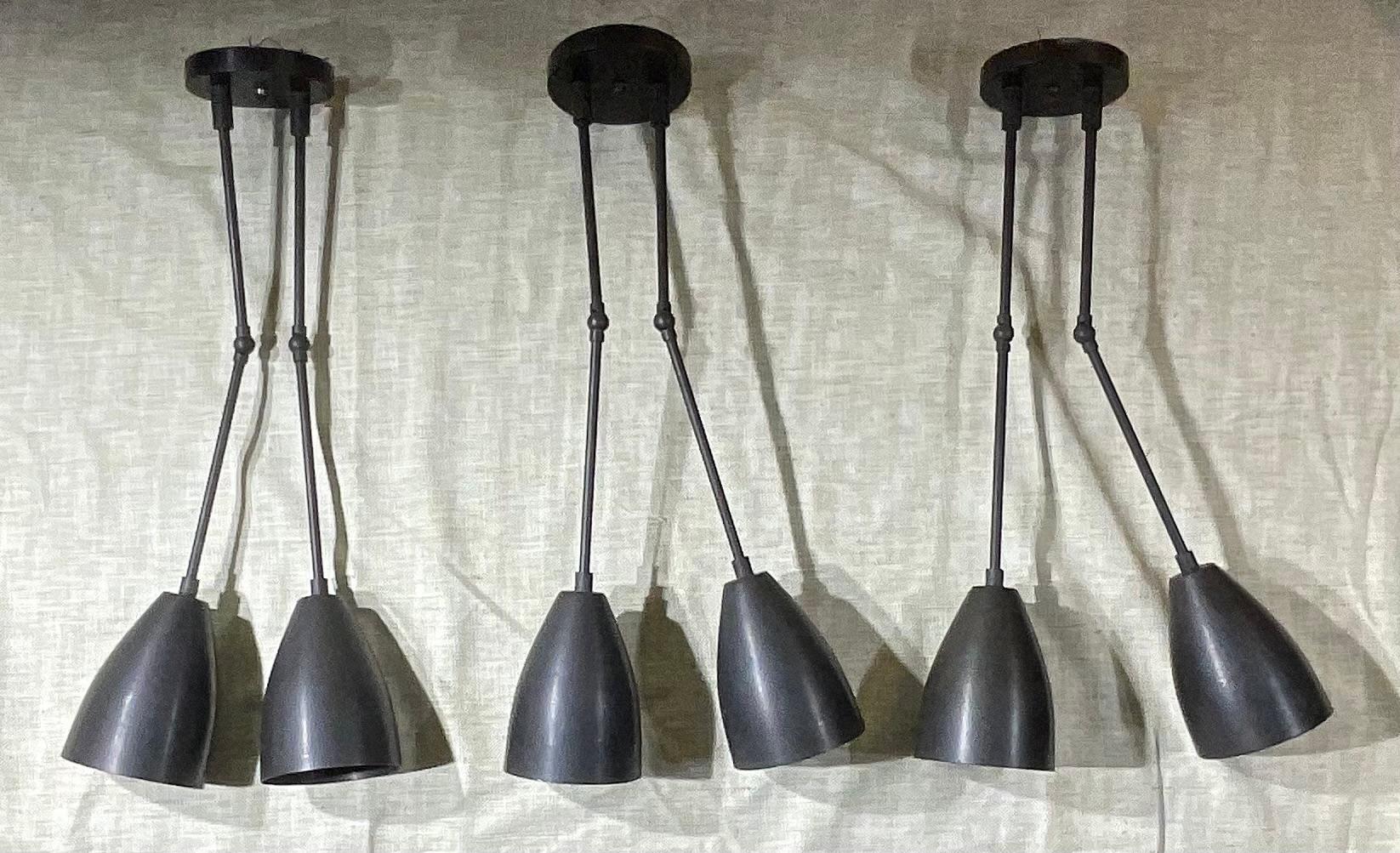 Contemporary Set Of Three Apparatus Wall Sconces