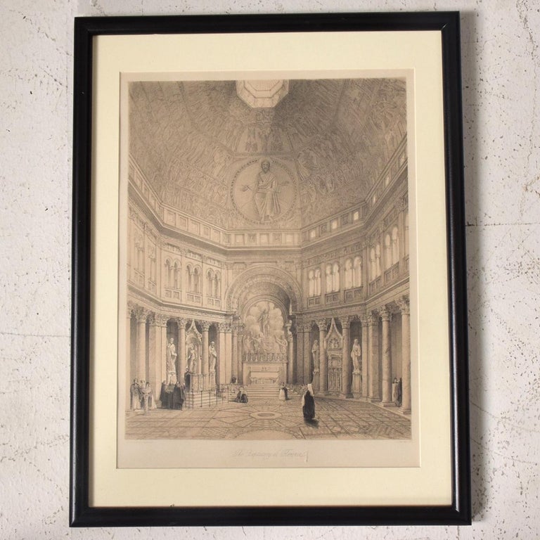 Set of Three Architectural Italian Etchings Framed For Sale at 1stDibs