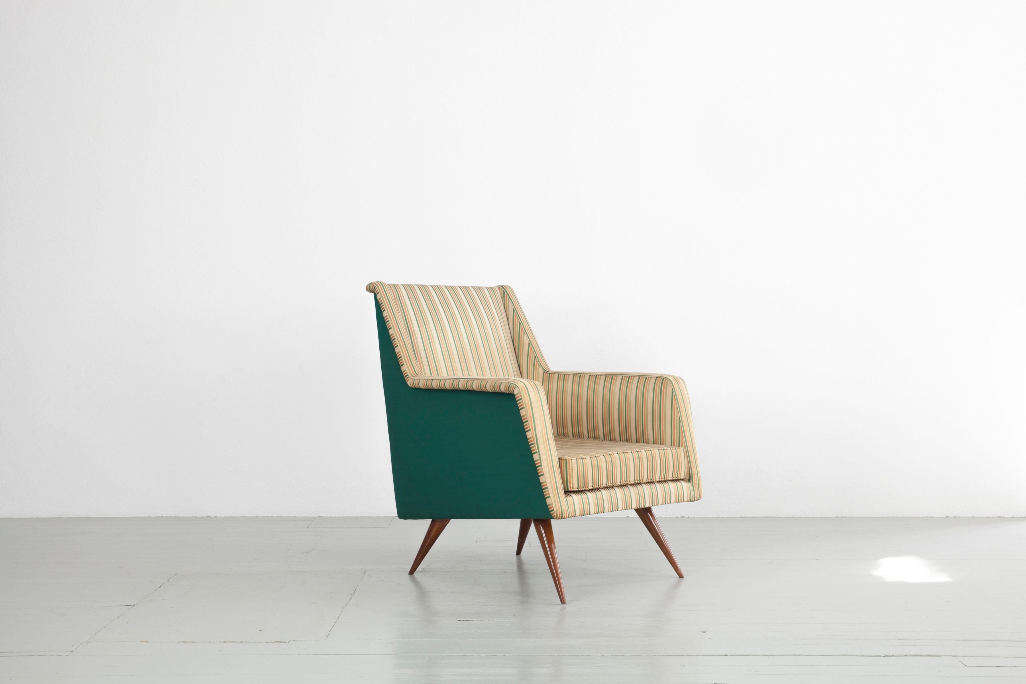 Mid-Century Modern Set of Three Armchairs of the 1950s, Attributed to Melchiorre Bega For Sale