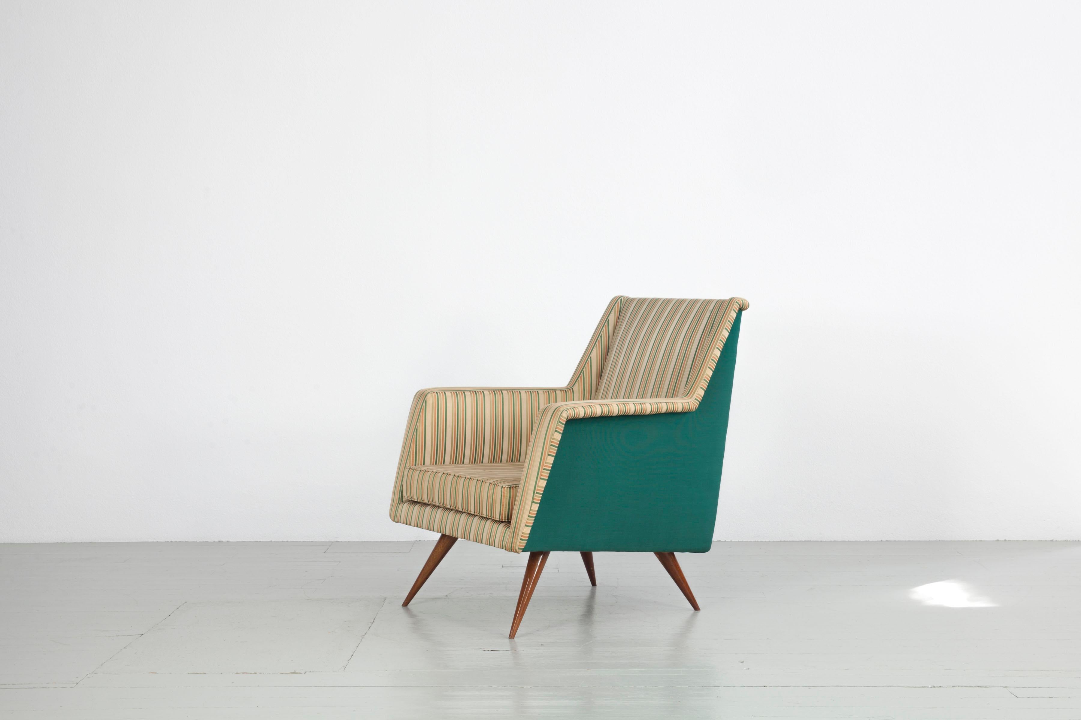 Set of Three Armchairs of the 1950s, Attributed to Melchiorre Bega For Sale 2