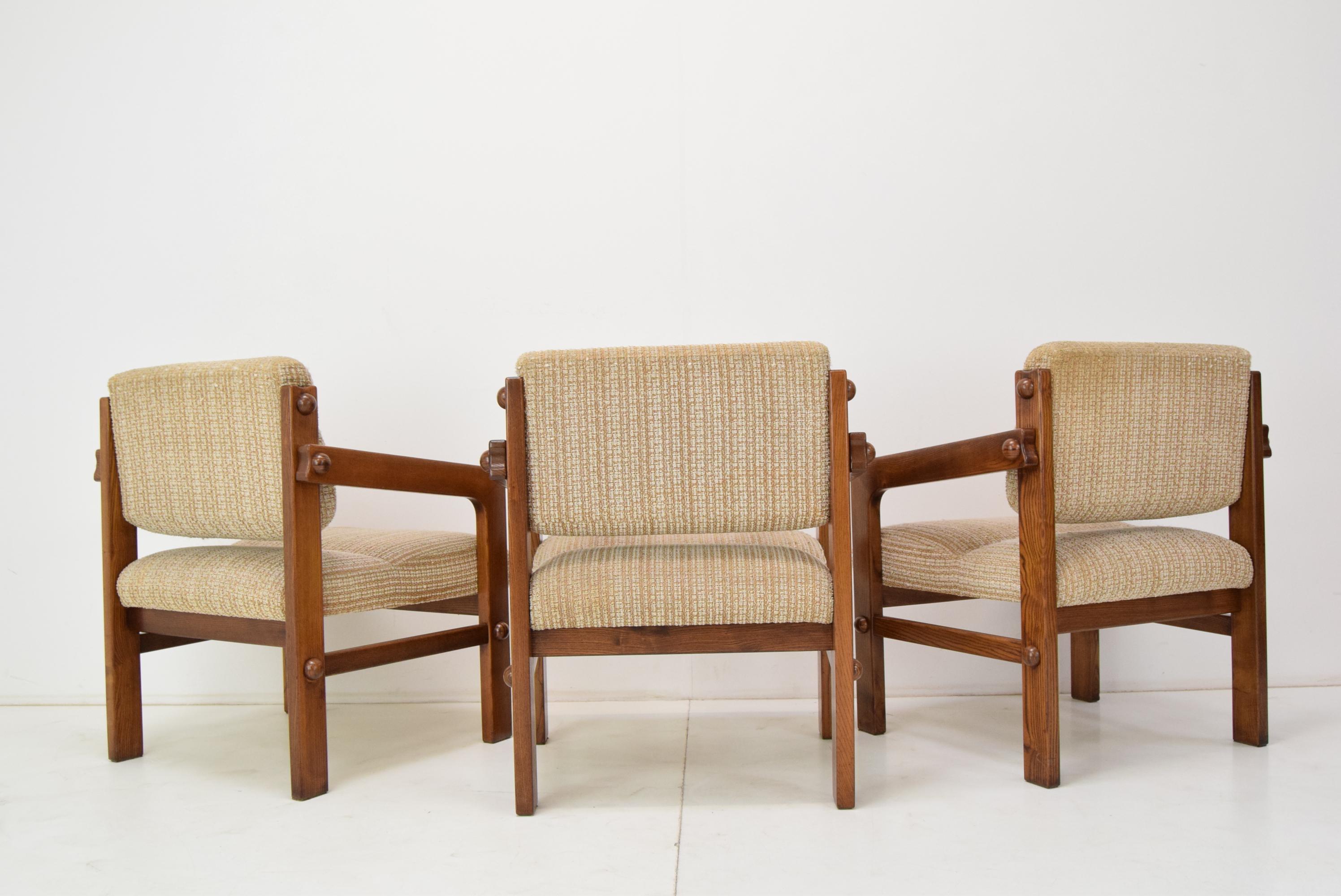 Set of Three Armchairs, Czechoslovakia, 1960's 1