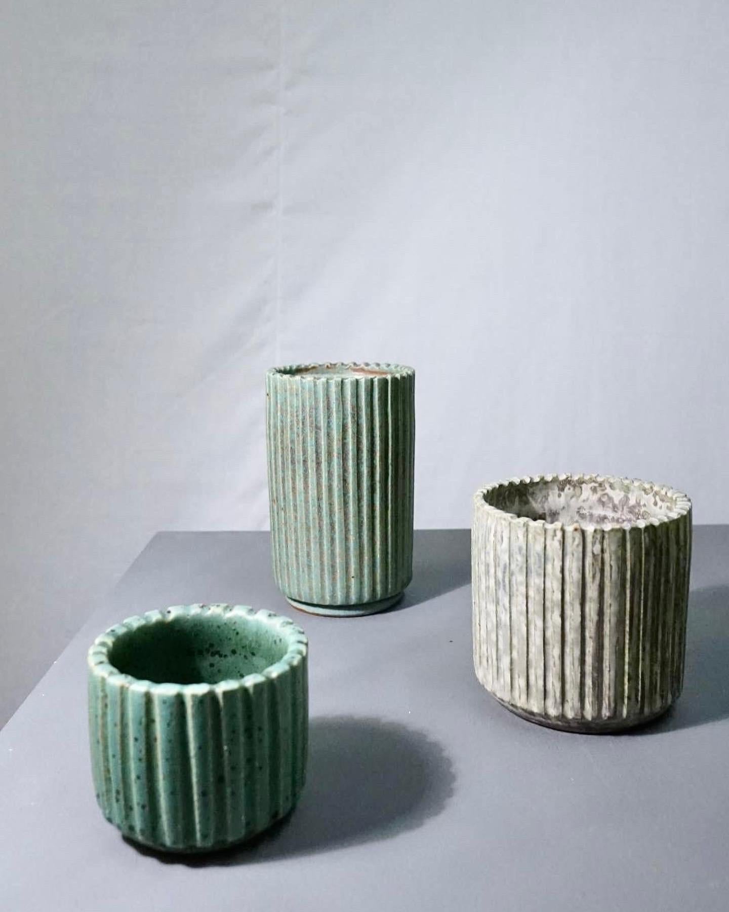 Ceramic Set of Three Arne Bang Vases