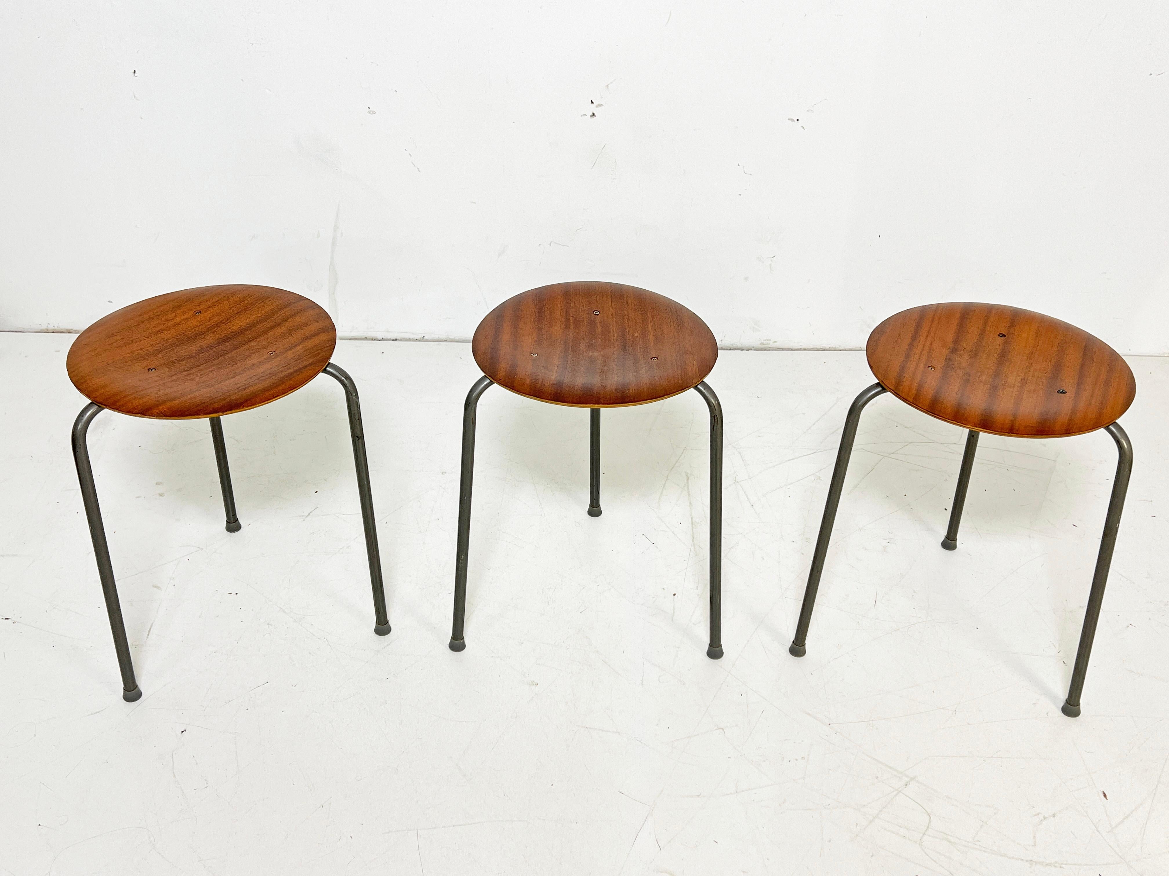 Set of three Danish teak bentwood 