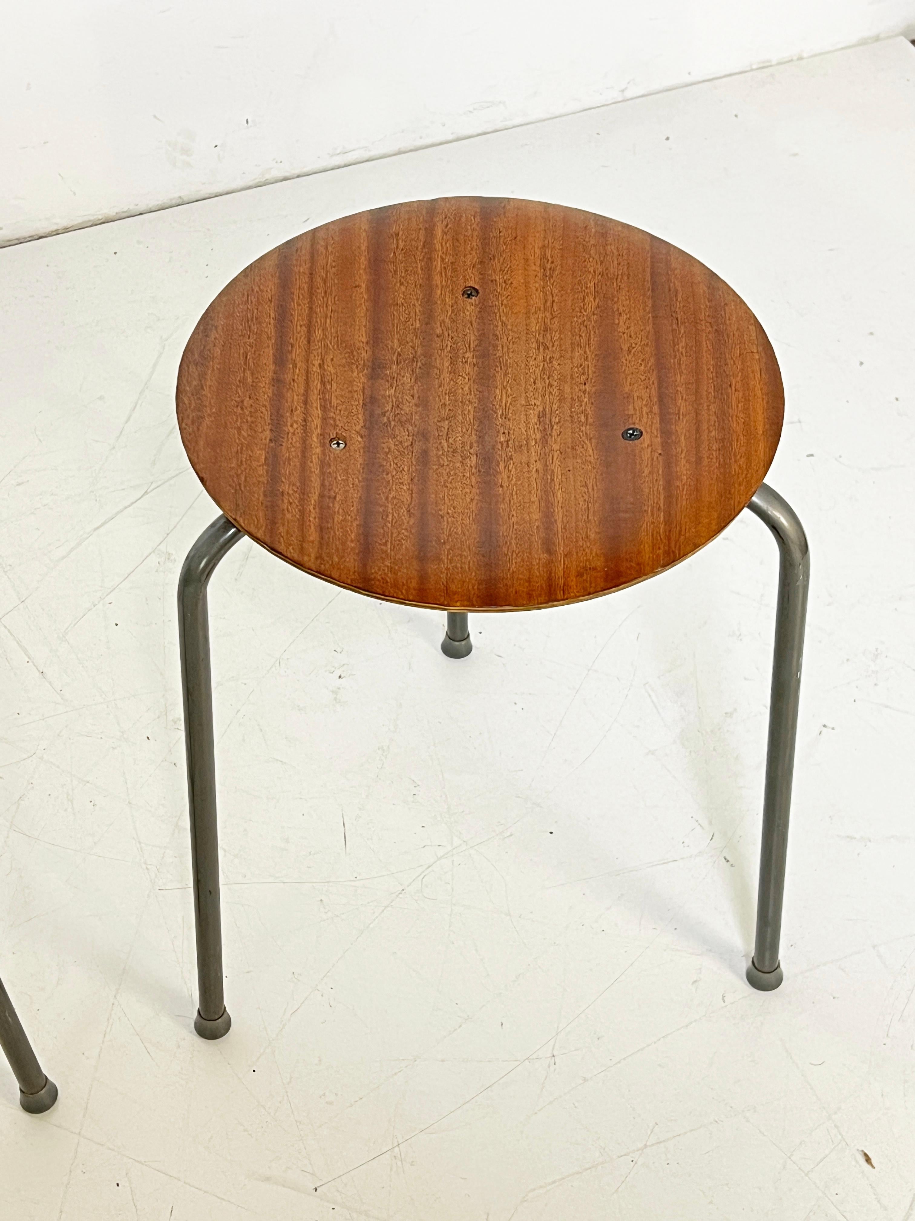 Mid-20th Century Set of Three Arne Jacobsen Danish Teak Stacking Tripod 