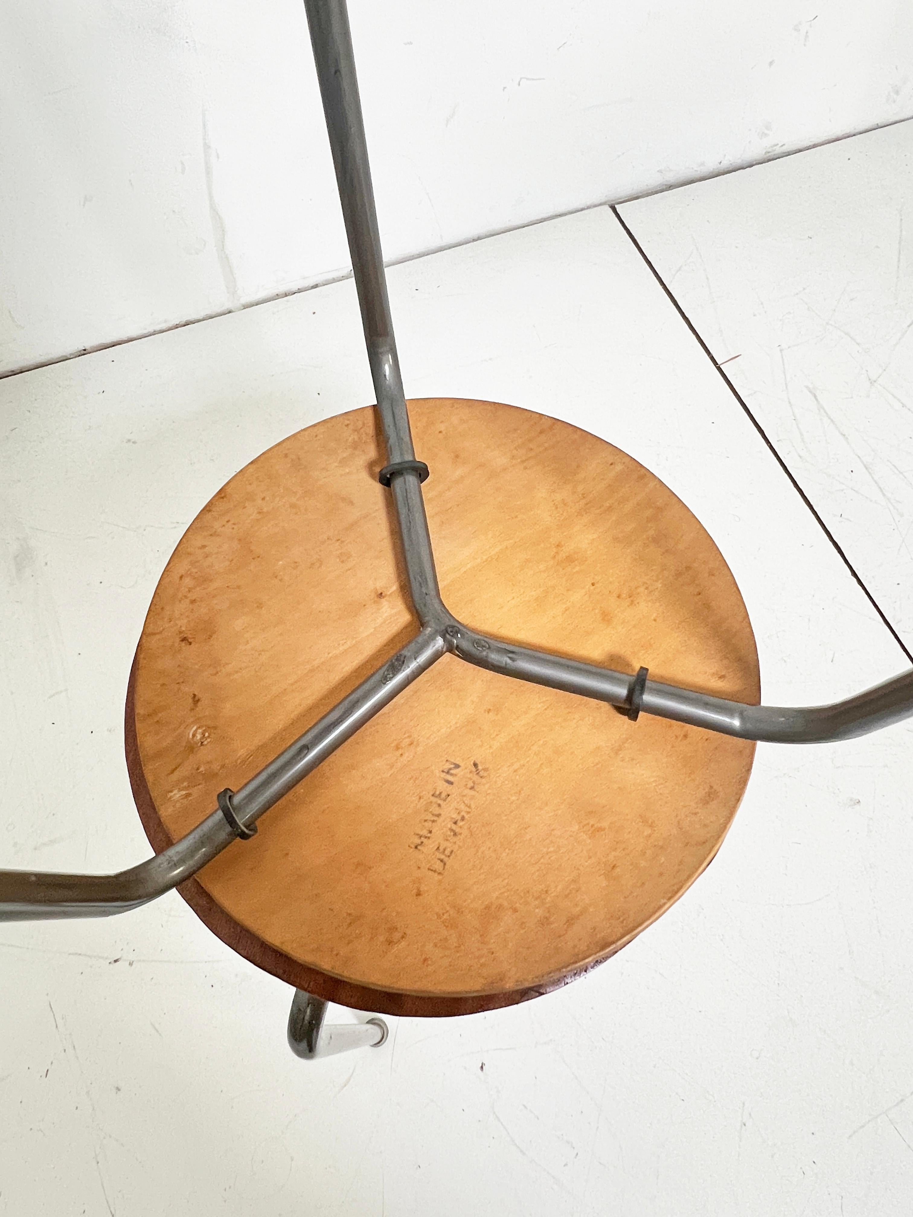 Set of Three Arne Jacobsen Danish Teak Stacking Tripod 