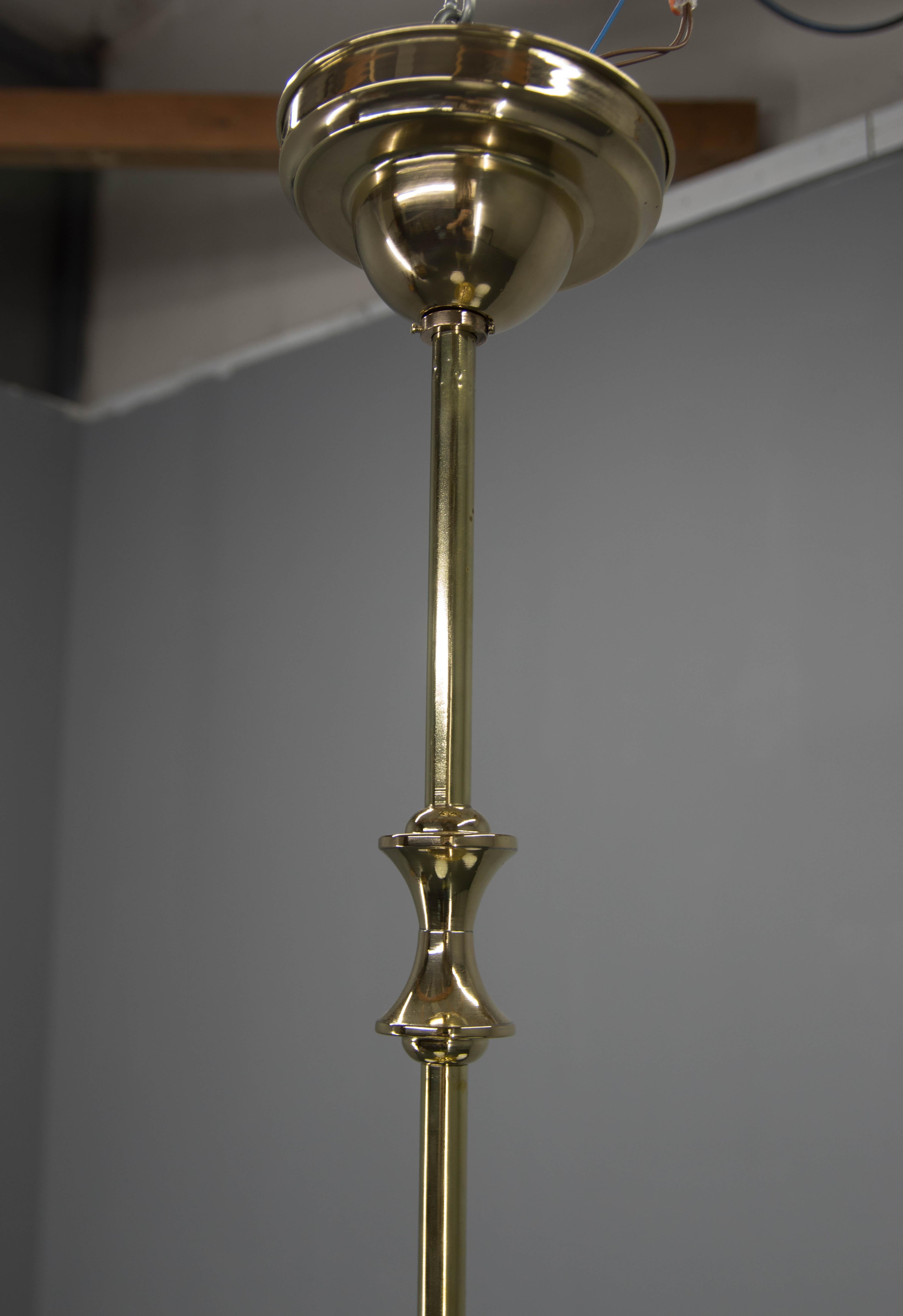 Early 20th Century Set of Three Art Deco Chandeliers By Gocar, Austria, 1910s, Restored For Sale