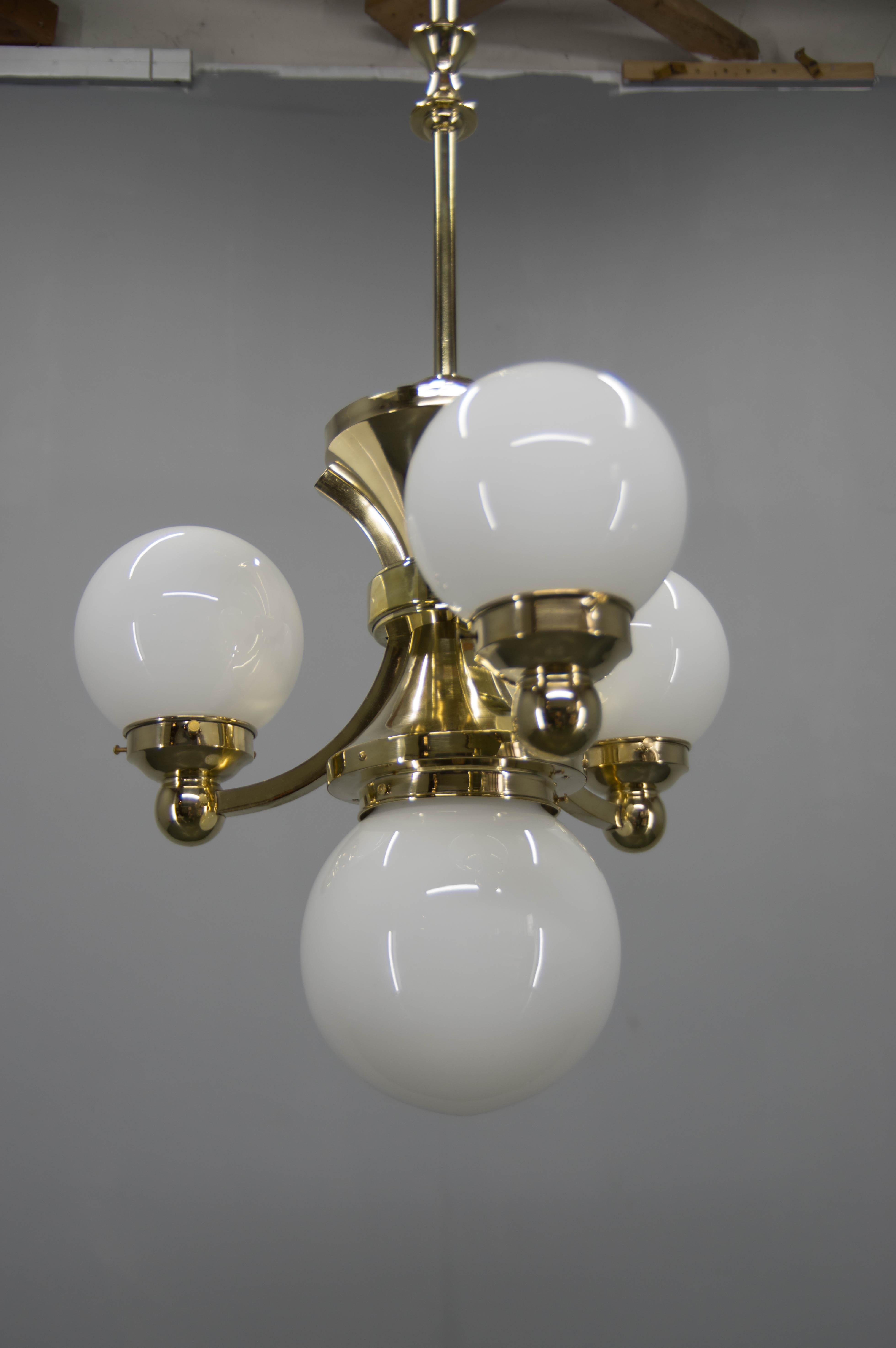 Set of Three Art Deco Chandeliers By Gocar, Austria, 1910s, Restored For Sale 2