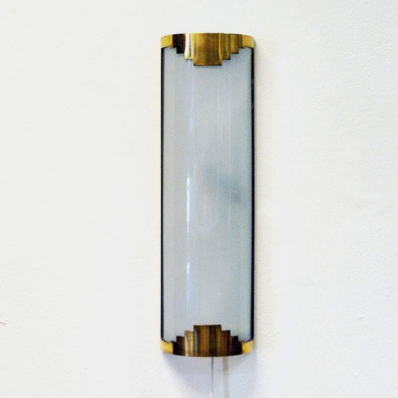 Unknown Set of Three frosted glass Art Deco Wall Lamps from the 1930s-1940s