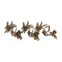 Set of Three Art Nouveau Morning Glory Candle Sconces