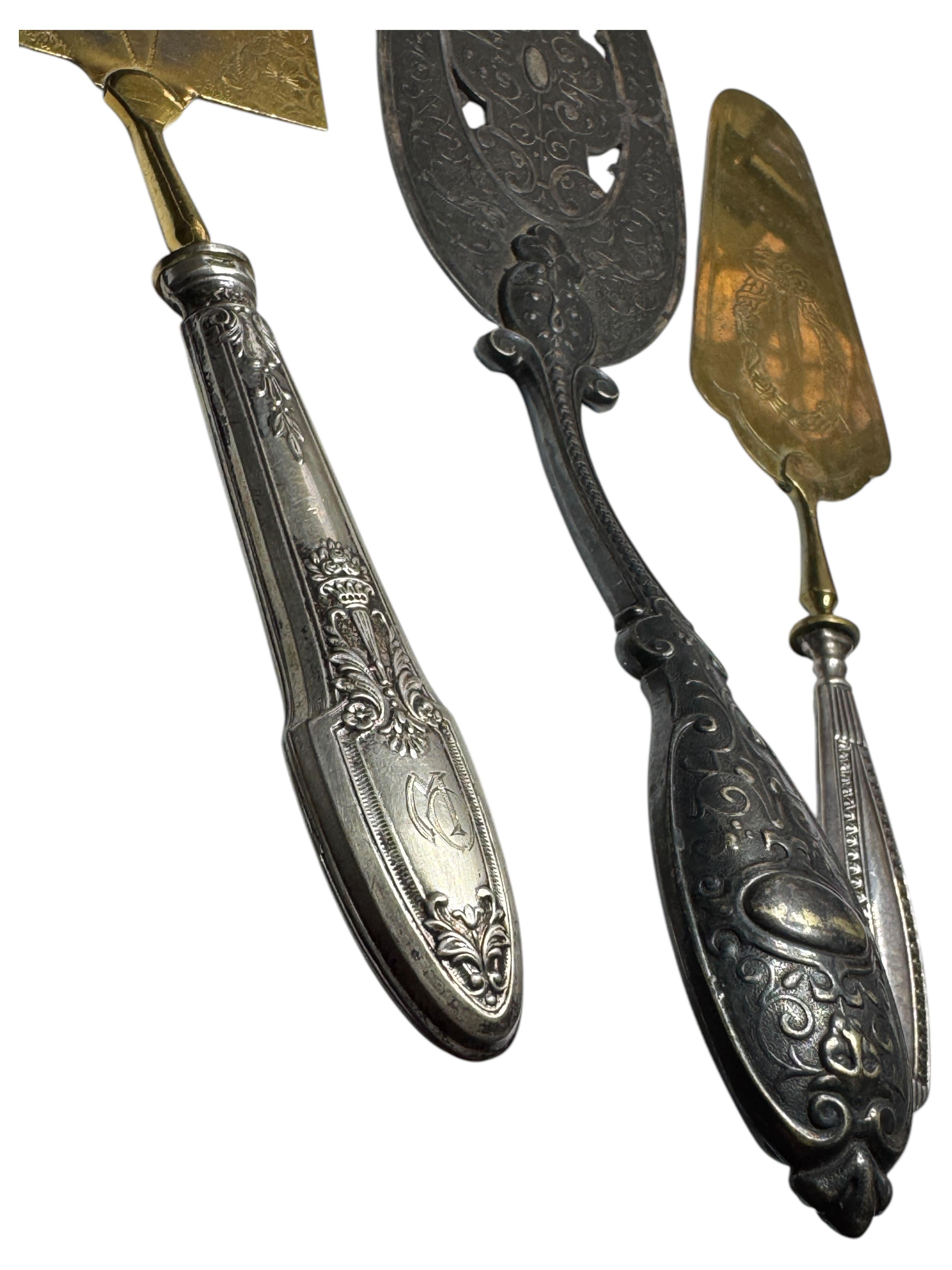 Ensemble de trois couverts en métal argenté Art Nouveau, Allemagne, 1890 - 1900 en vente 3