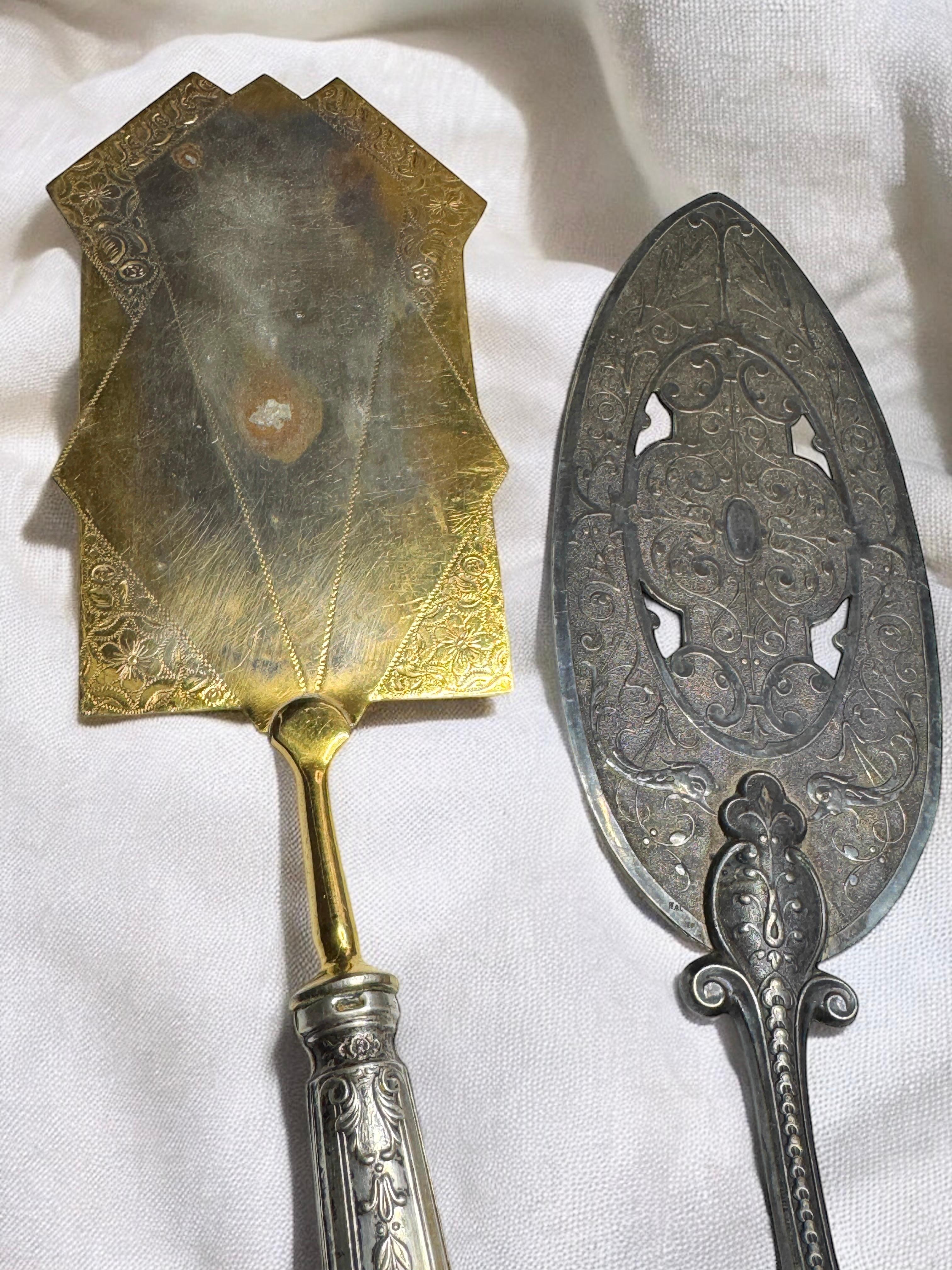 Art nouveau Ensemble de trois couverts en métal argenté Art Nouveau, Allemagne, 1890 - 1900 en vente