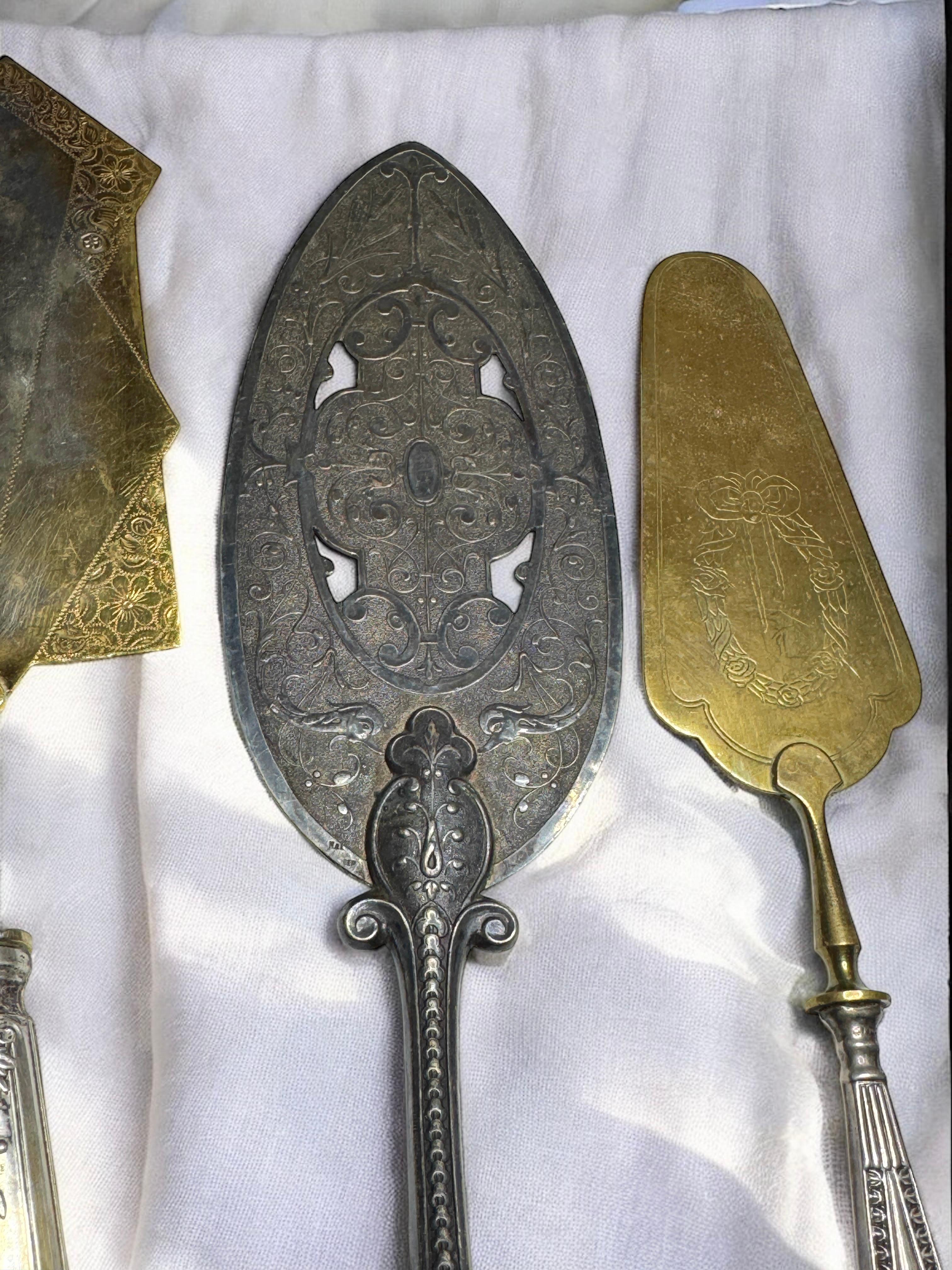 Ensemble de trois couverts en métal argenté Art Nouveau, Allemagne, 1890 - 1900 Bon état - En vente à Nuernberg, DE
