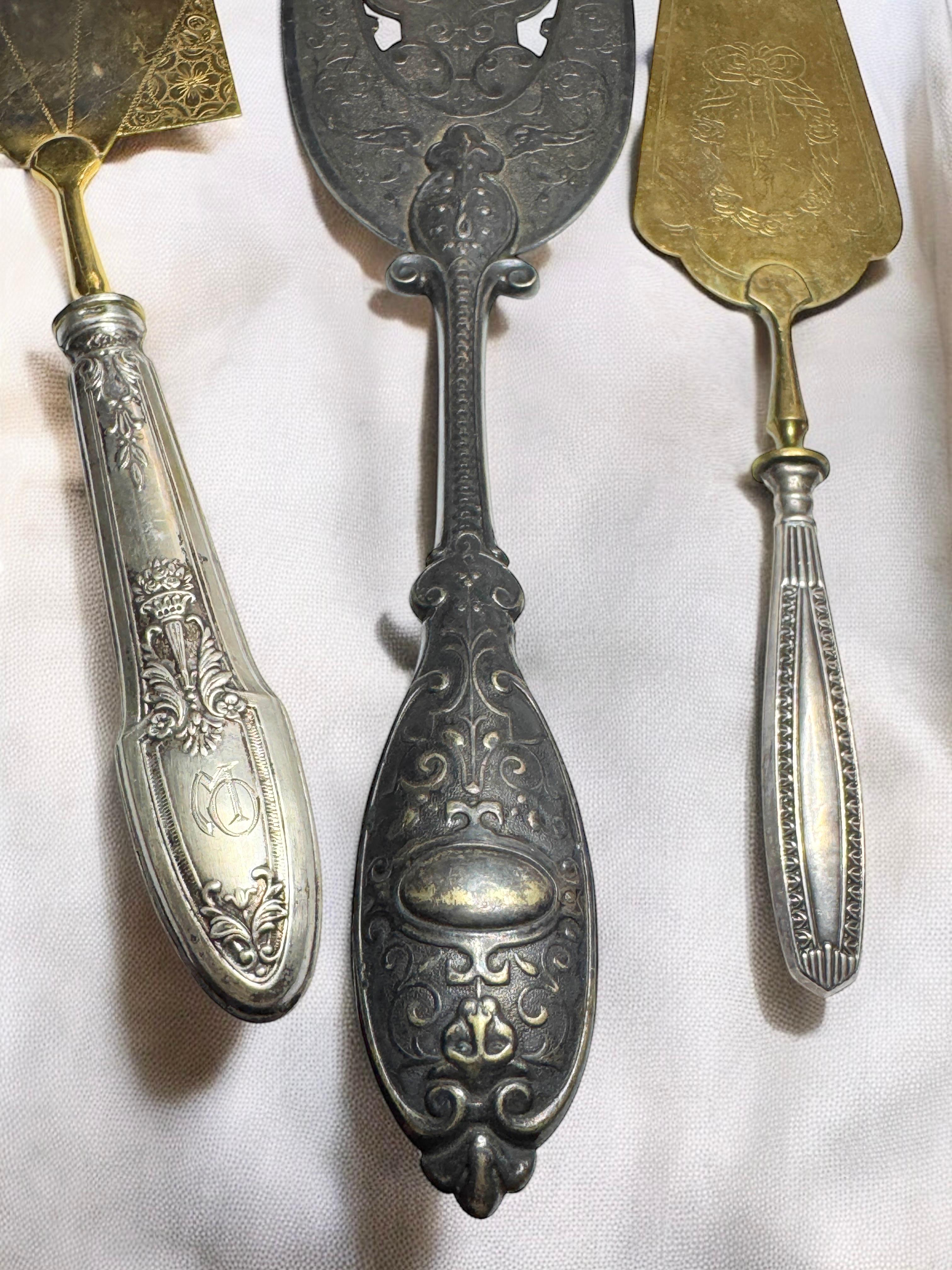 Métal Ensemble de trois couverts en métal argenté Art Nouveau, Allemagne, 1890 - 1900 en vente