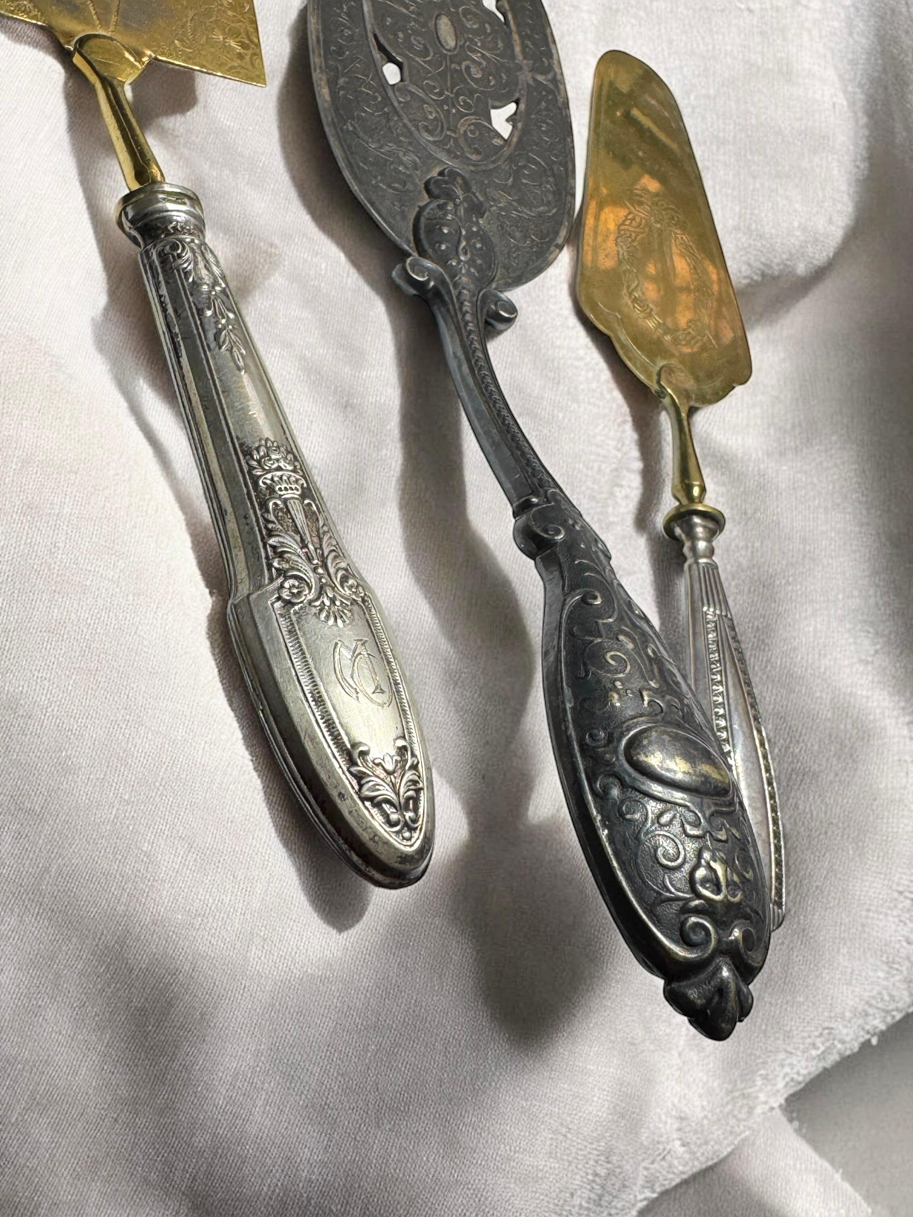Ensemble de trois couverts en métal argenté Art Nouveau, Allemagne, 1890 - 1900 en vente 2