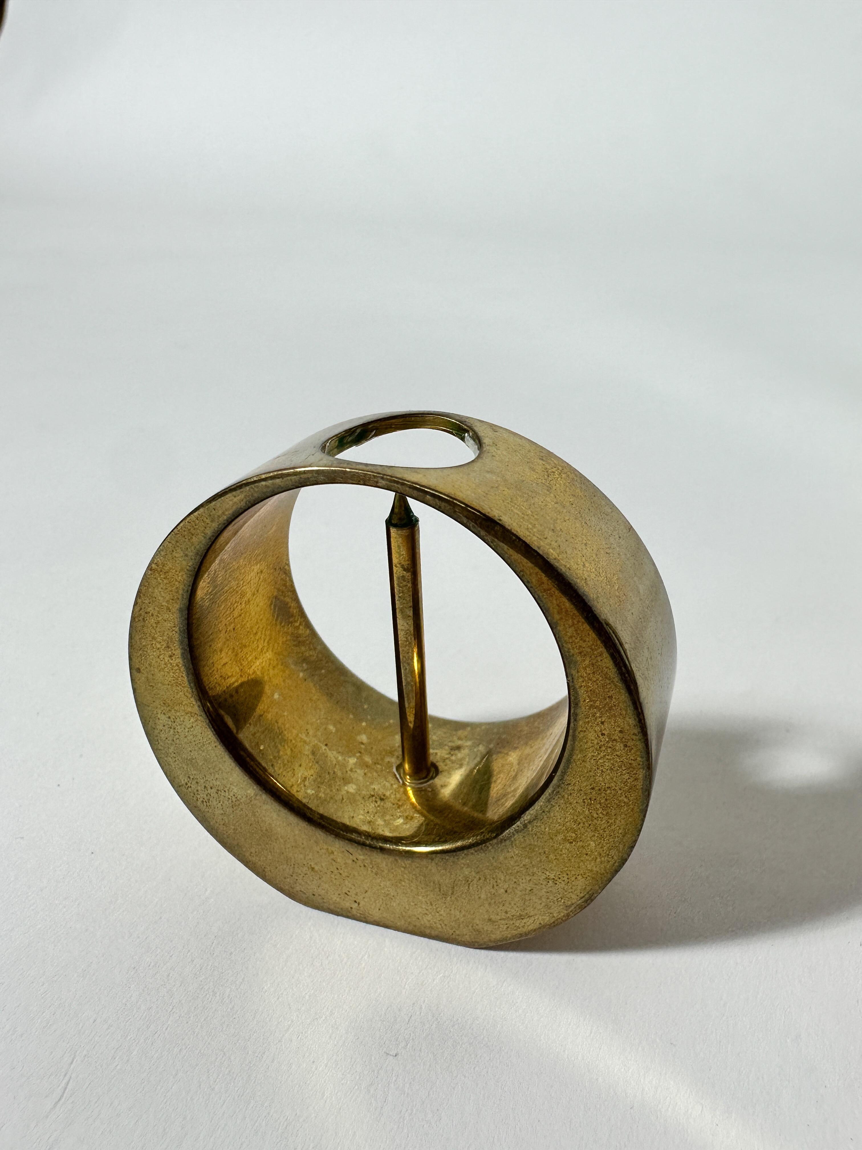 Set of Three Arthur Pettersson Candle Sticks Brass, Sweden, 1960s For Sale 1