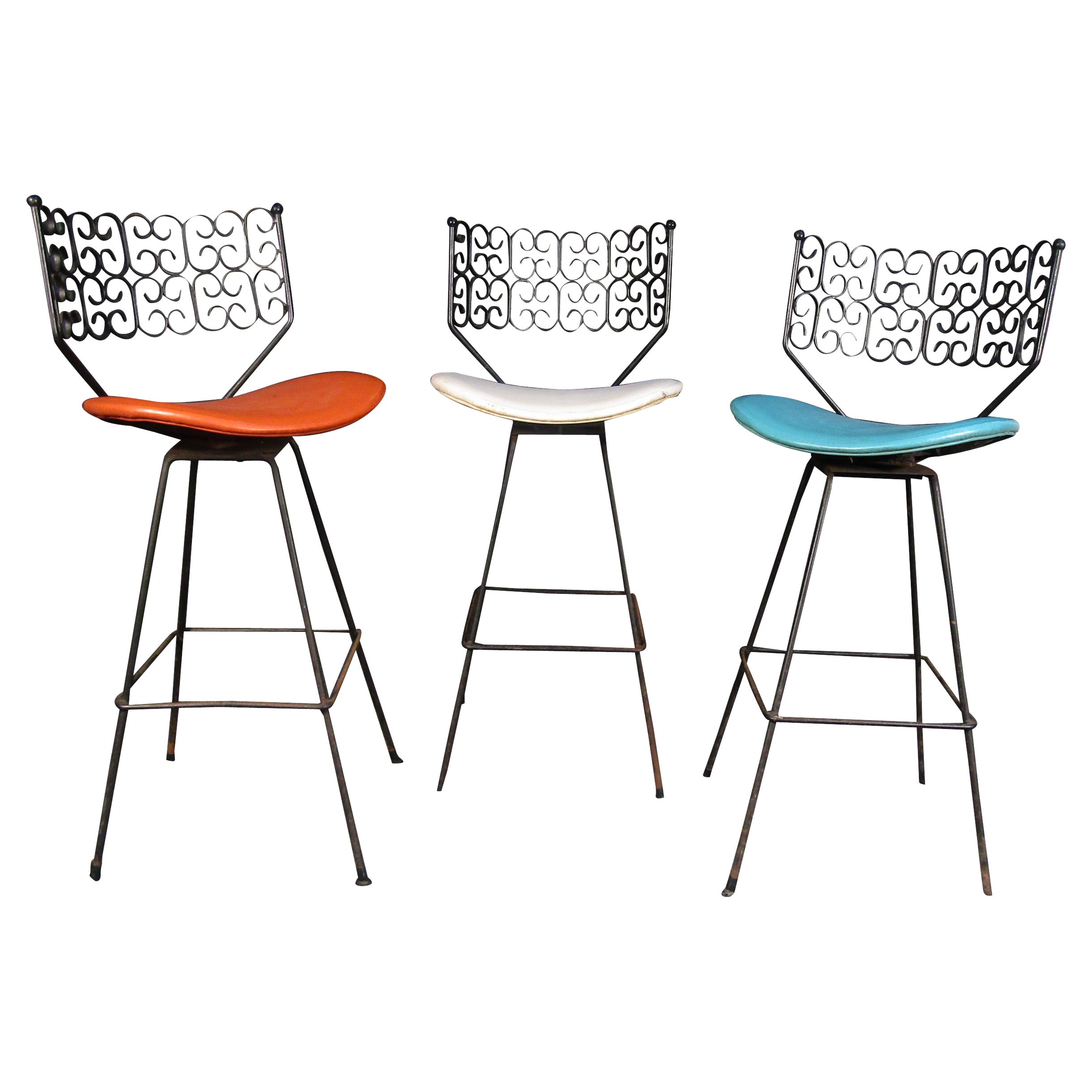 Set of Three Arthur Umanoff Vintage Stools