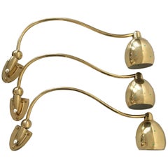 Set of Three Articulated Wall Lamps in Brass, 1970s, Germany