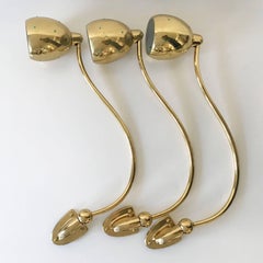Set of Three Articulated Wall Lamps in Brass, 1970s, Germany