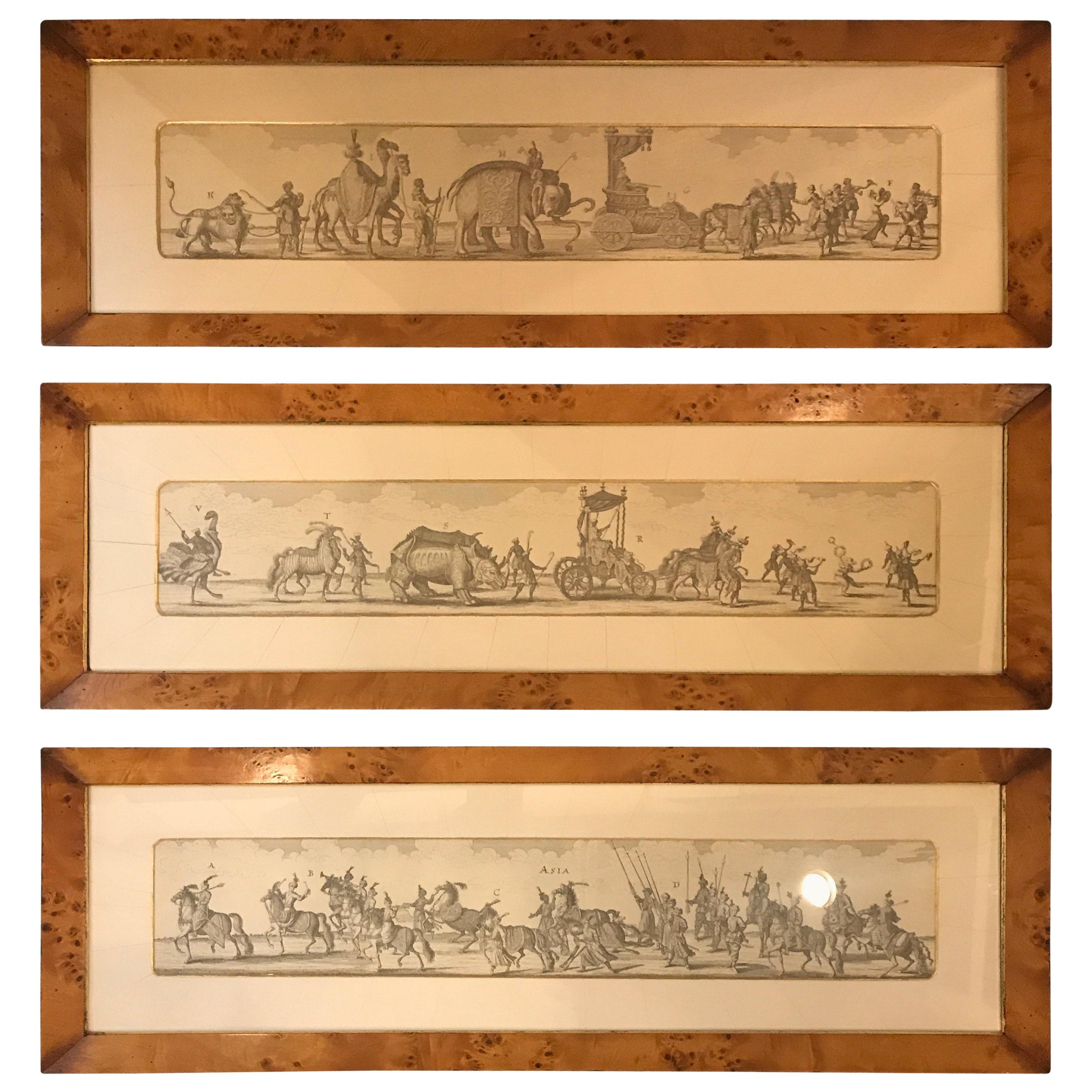 Set of Three Asian Motif English Engravings