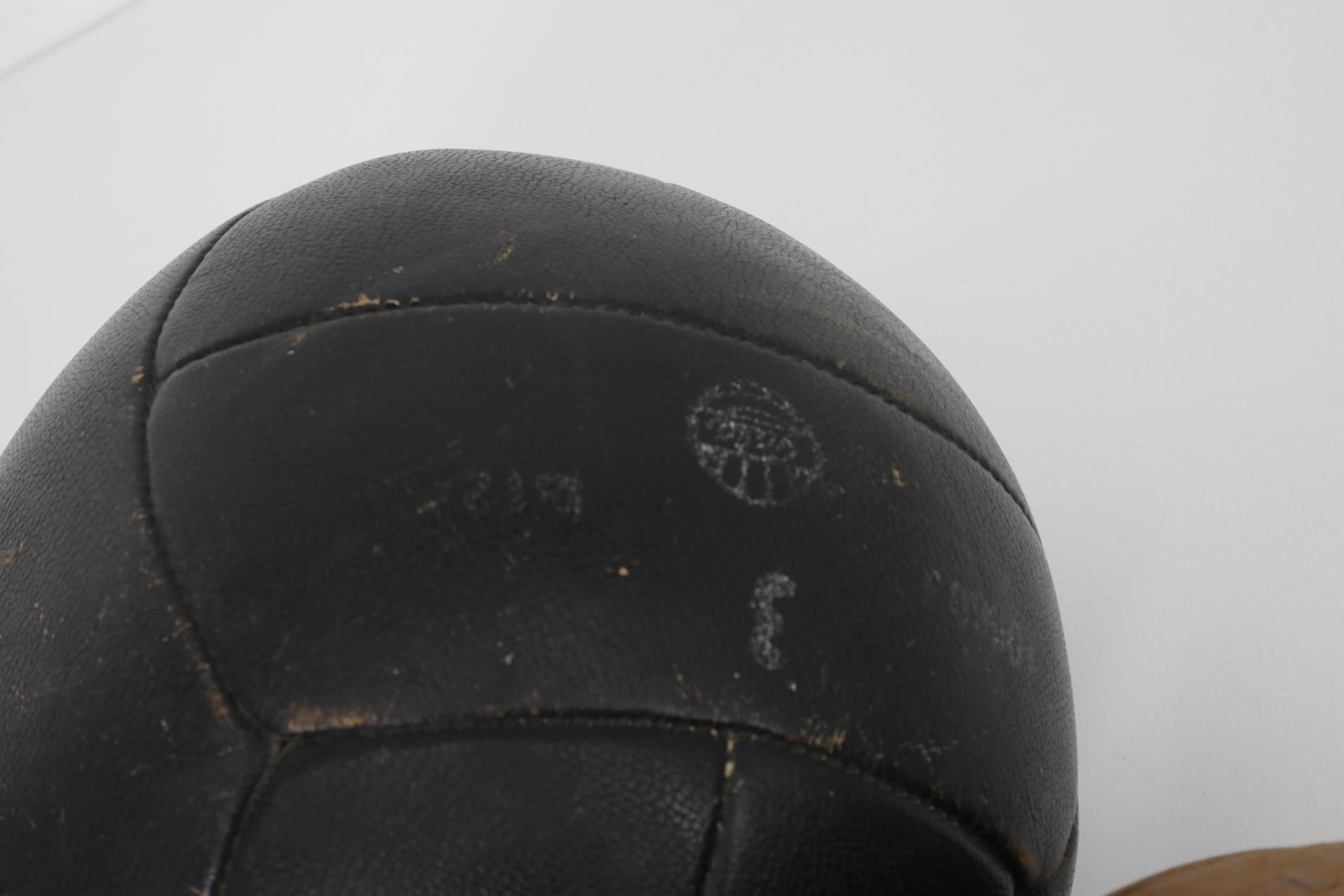20th Century Set of Three Assorted Vintage Leather Gymnastics Medicine Balls For Sale