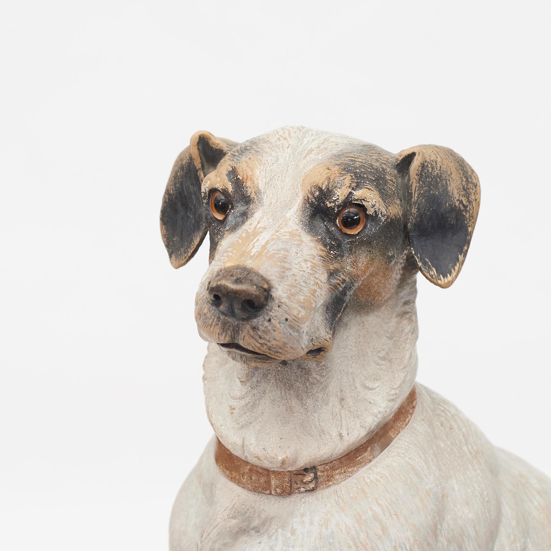 Dipinto a mano Set di tre Jack Russell Terrier austriaci in terracotta, circa 1900