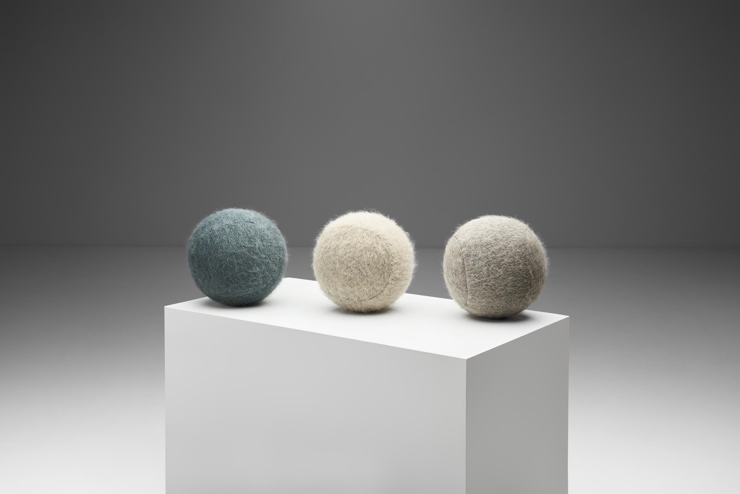 Post-Modern Set of Three Ball-Shaped Accent Pillows For Sale