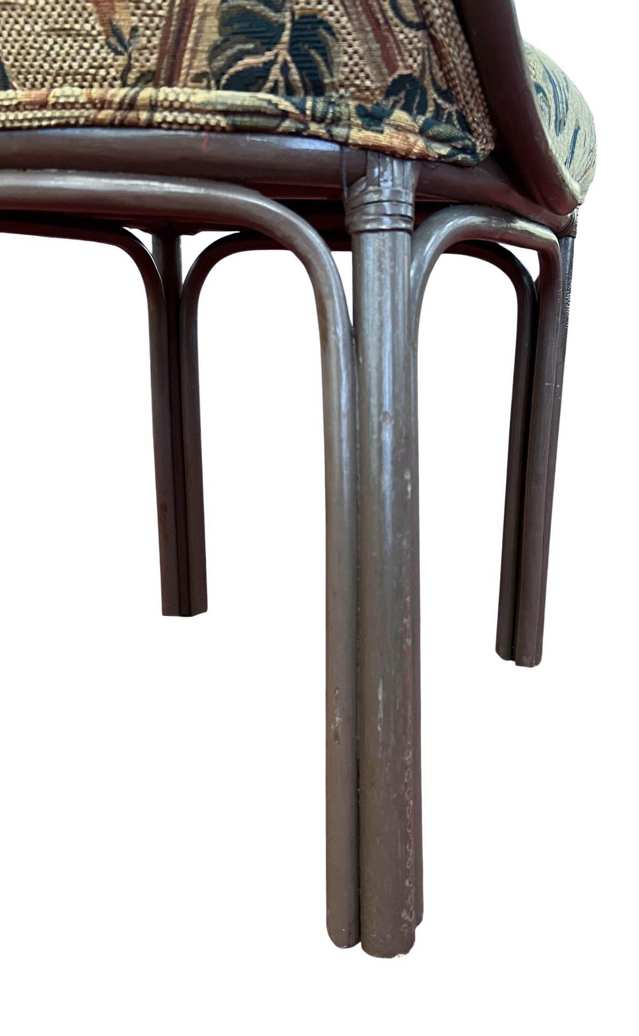 Ensemble de trois chaises d'appoint en bambou en vente 9