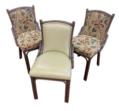 Set of Three Bamboo Side Chairs