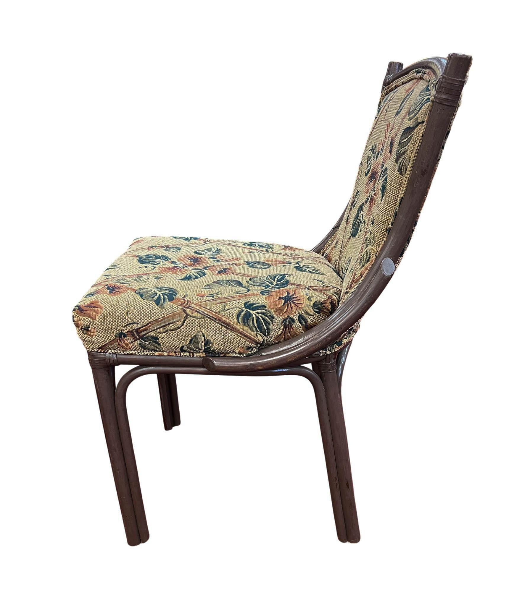 Fin du 20e siècle Ensemble de trois chaises d'appoint en bambou en vente