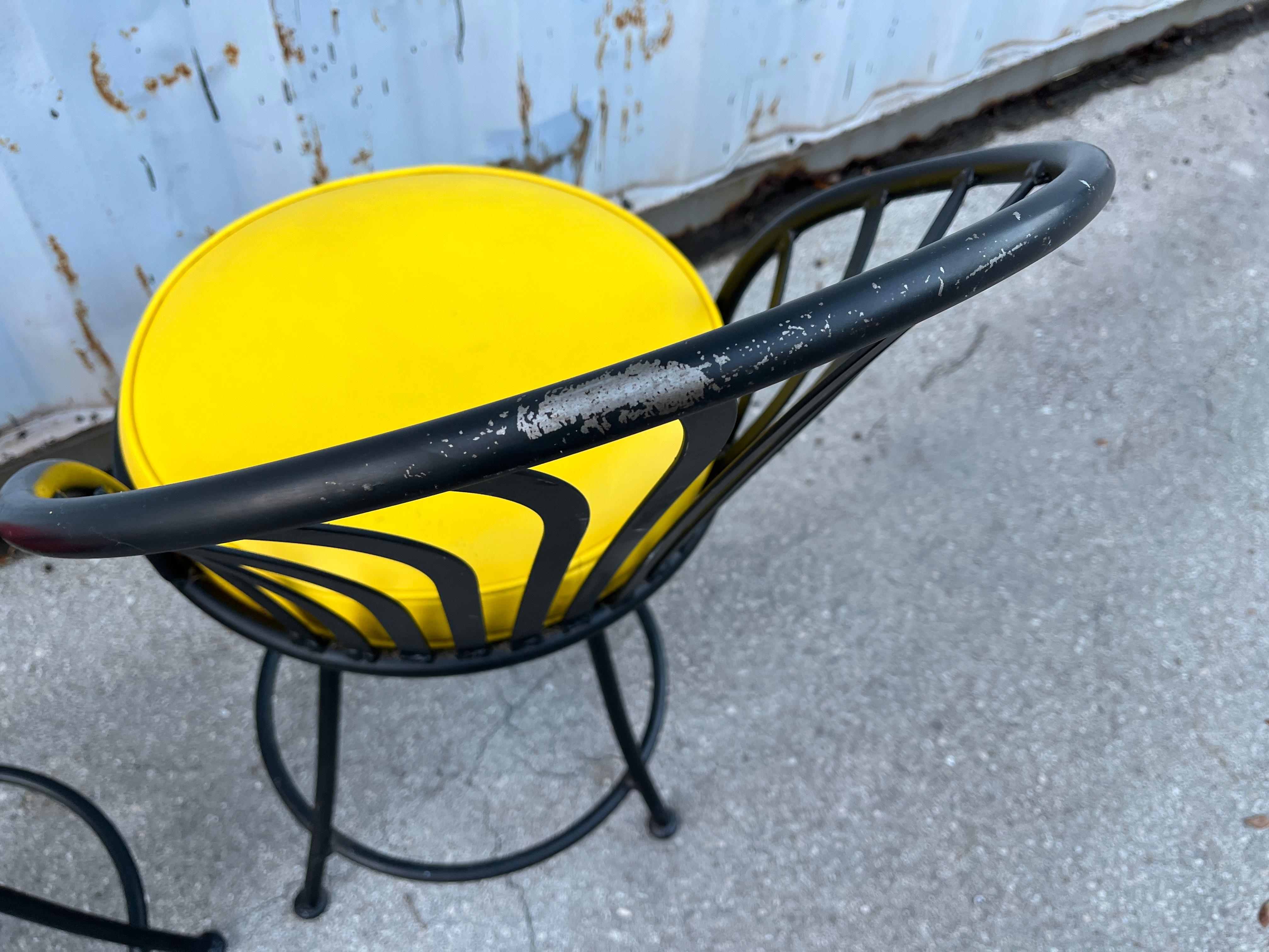 Set of Three Bar Stools by Arthur Umanoff for Shaver Howard Inc. Circa 1970s In Good Condition For Sale In Miami, FL