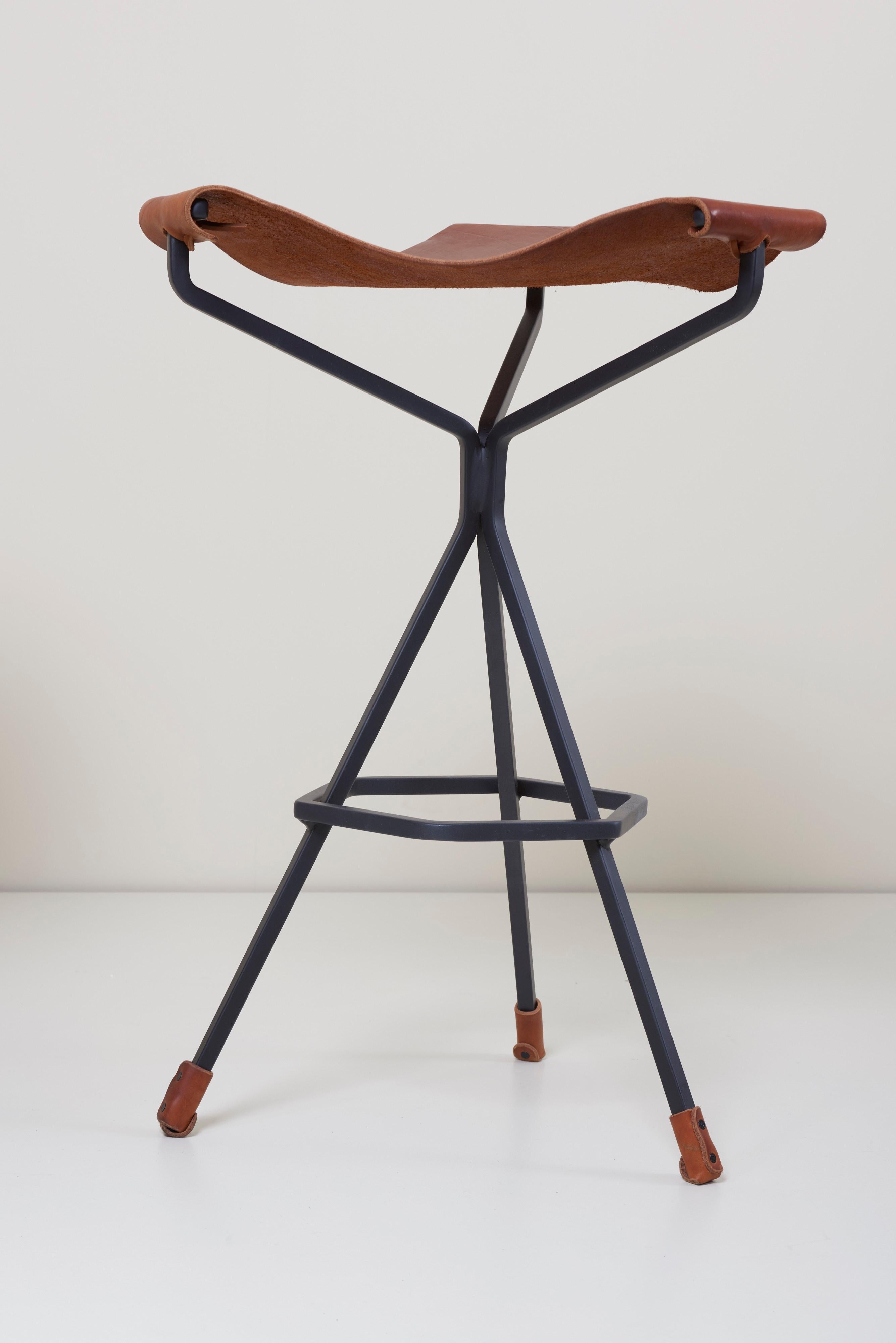 Mid-20th Century Set of Three Bar Stools by Dan Wenger, US For Sale