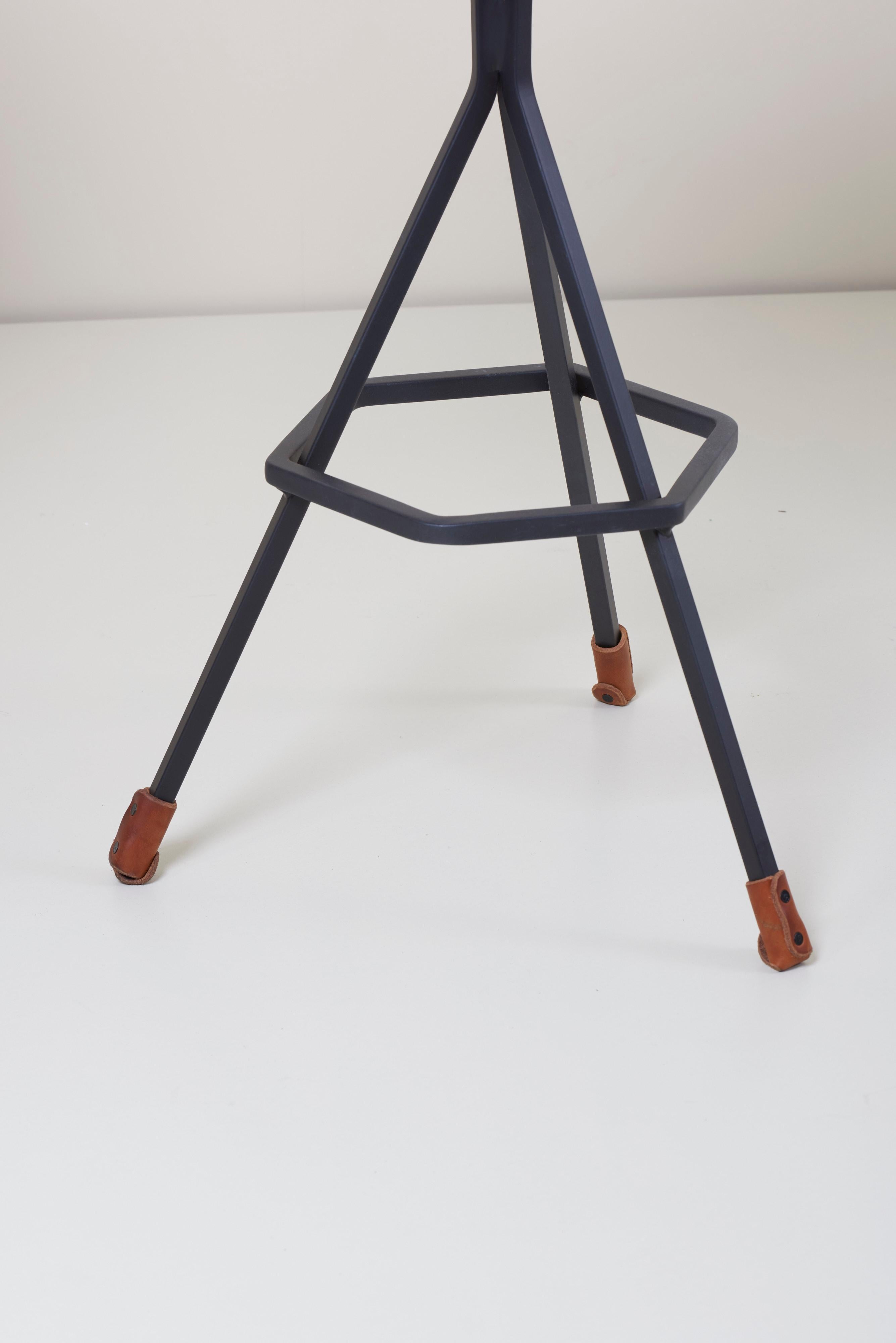 Steel Set of Three Bar Stools by Dan Wenger, US For Sale