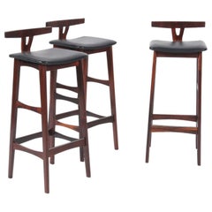 Set of Three Bar Stools by Erik Buch for Dyrlund