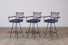 Set of Three Bar Stools for Inca Products in the Style of Cleo Baldon