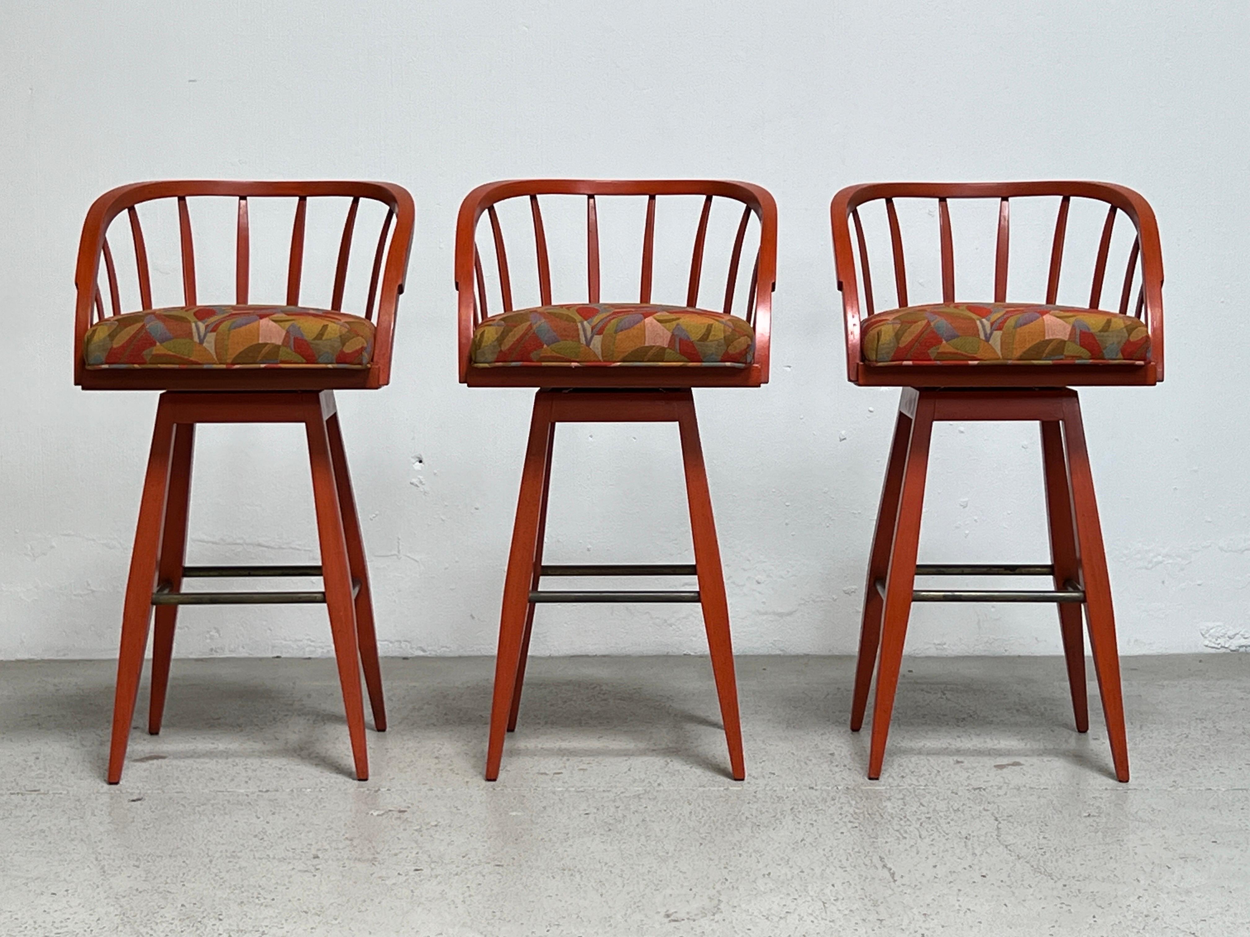 Set of Three Barstools by Edward Wormley for Dunbar For Sale 12