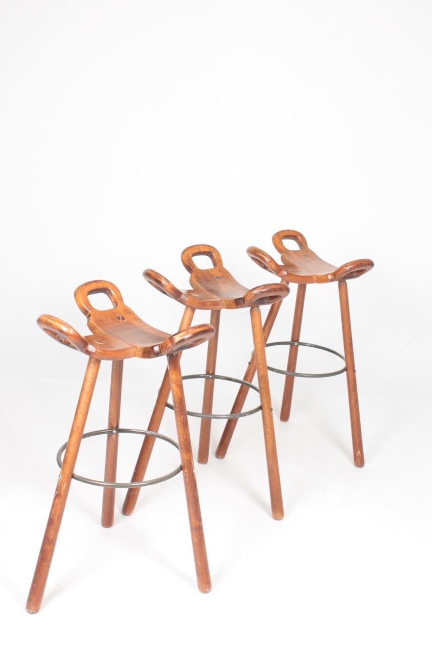 Mid-Century Modern Pair of Barstools, Made in Spain, 1960s