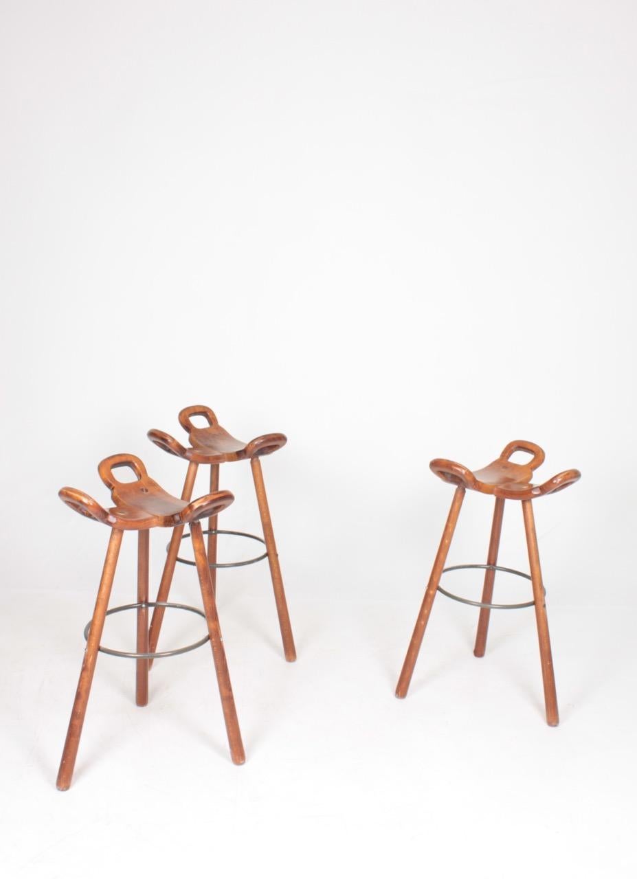 Spanish Pair of Barstools, Made in Spain, 1960s