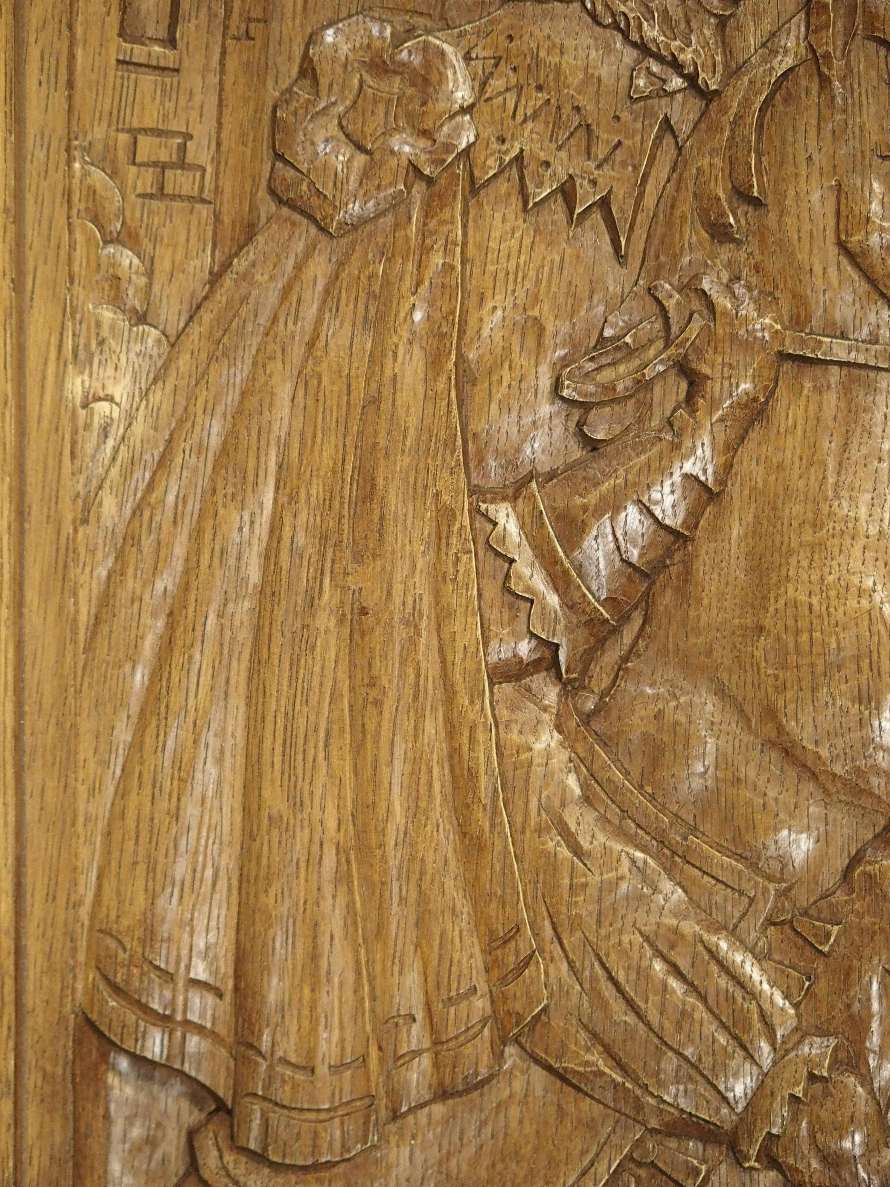 Set of Three Bas Relief Carved Belgian Panels, circa 1930 3