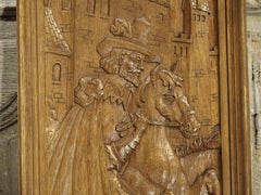 Ensemble de trois panneaux belges sculptés en bas-relief:: vers 1930