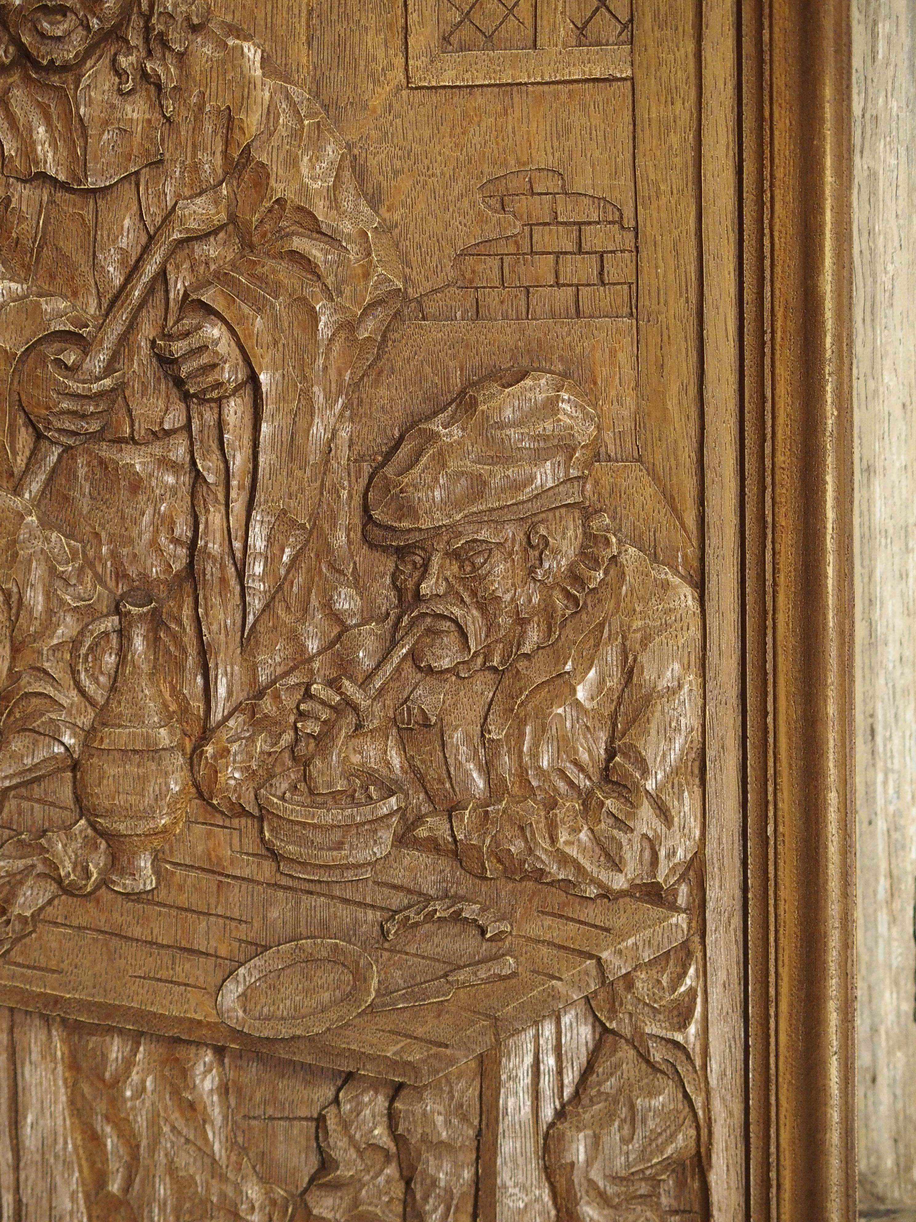Set of Three Bas Relief Carved Belgian Panels, circa 1930 In Good Condition In Dallas, TX