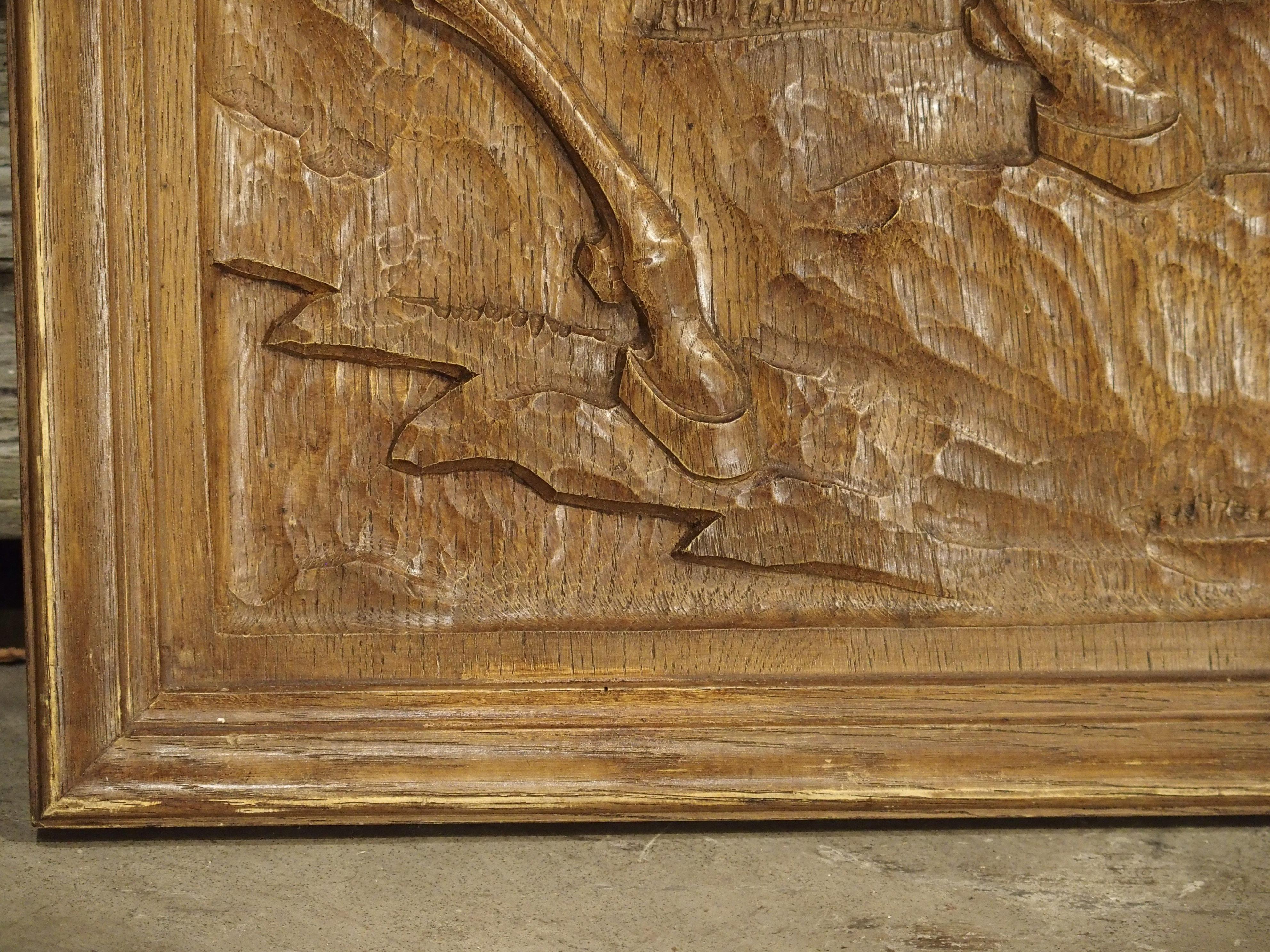 20th Century Set of Three Bas Relief Carved Belgian Panels, circa 1930